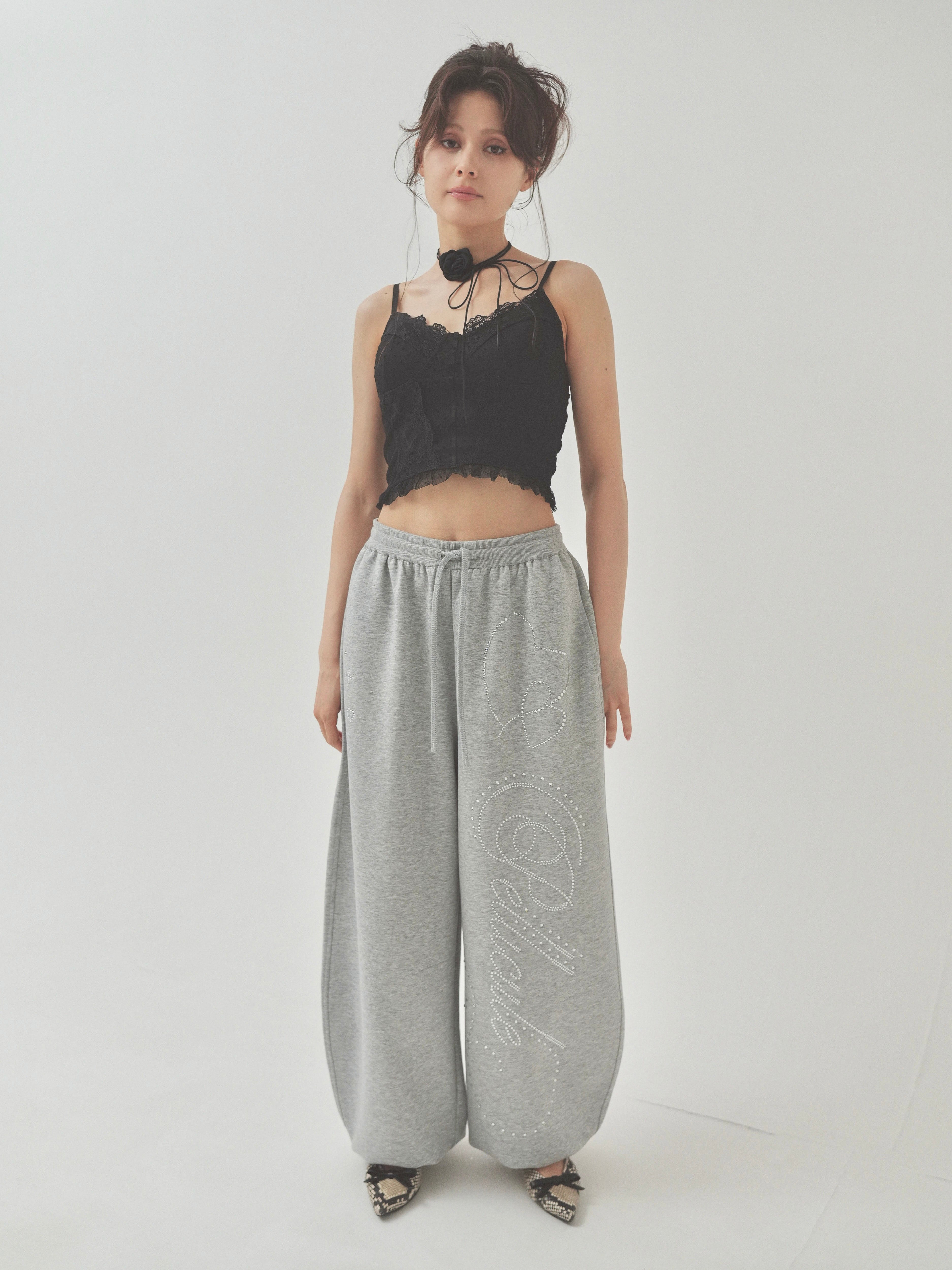 dot lace corset camisole