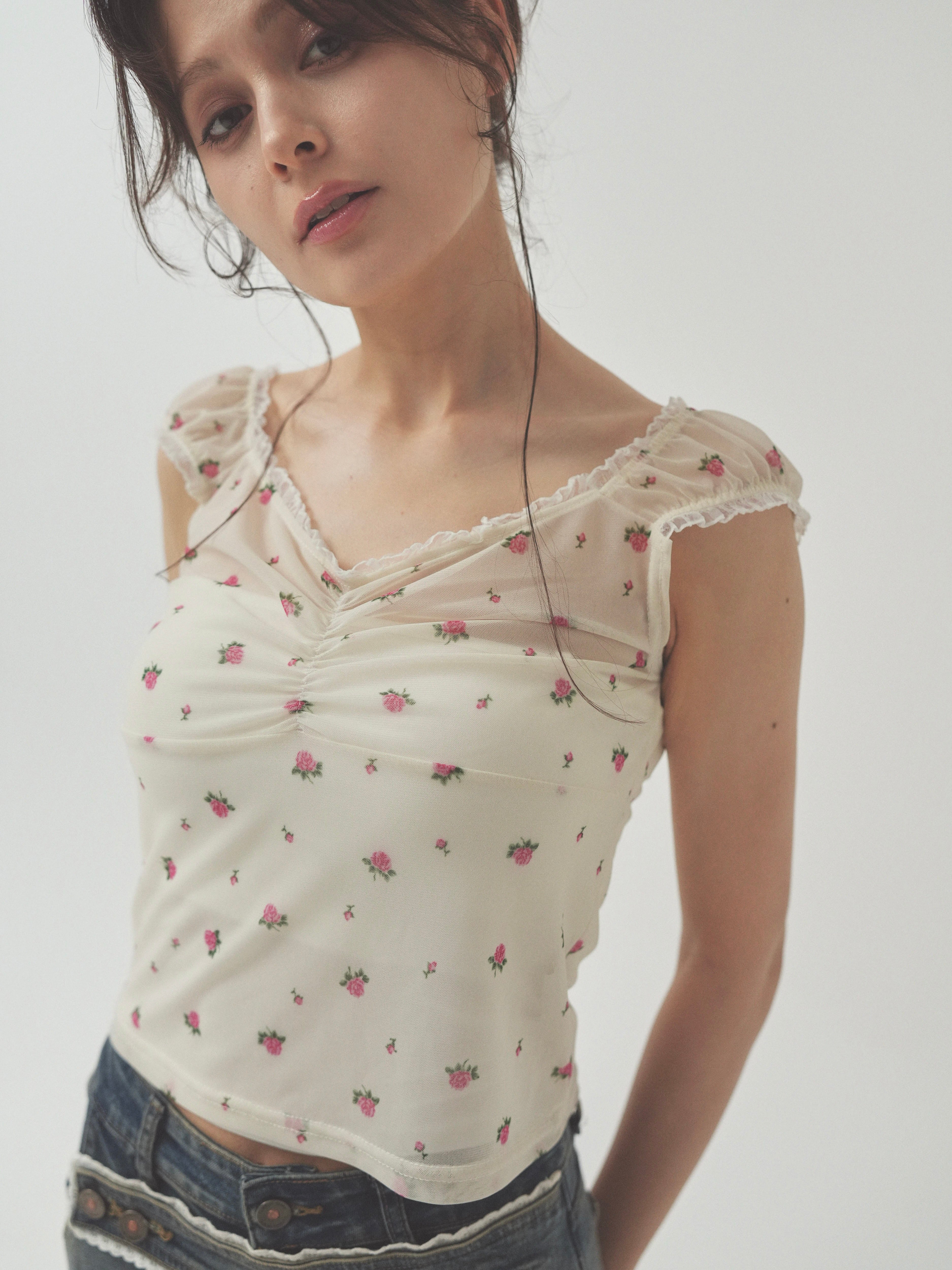 sheer rose tops