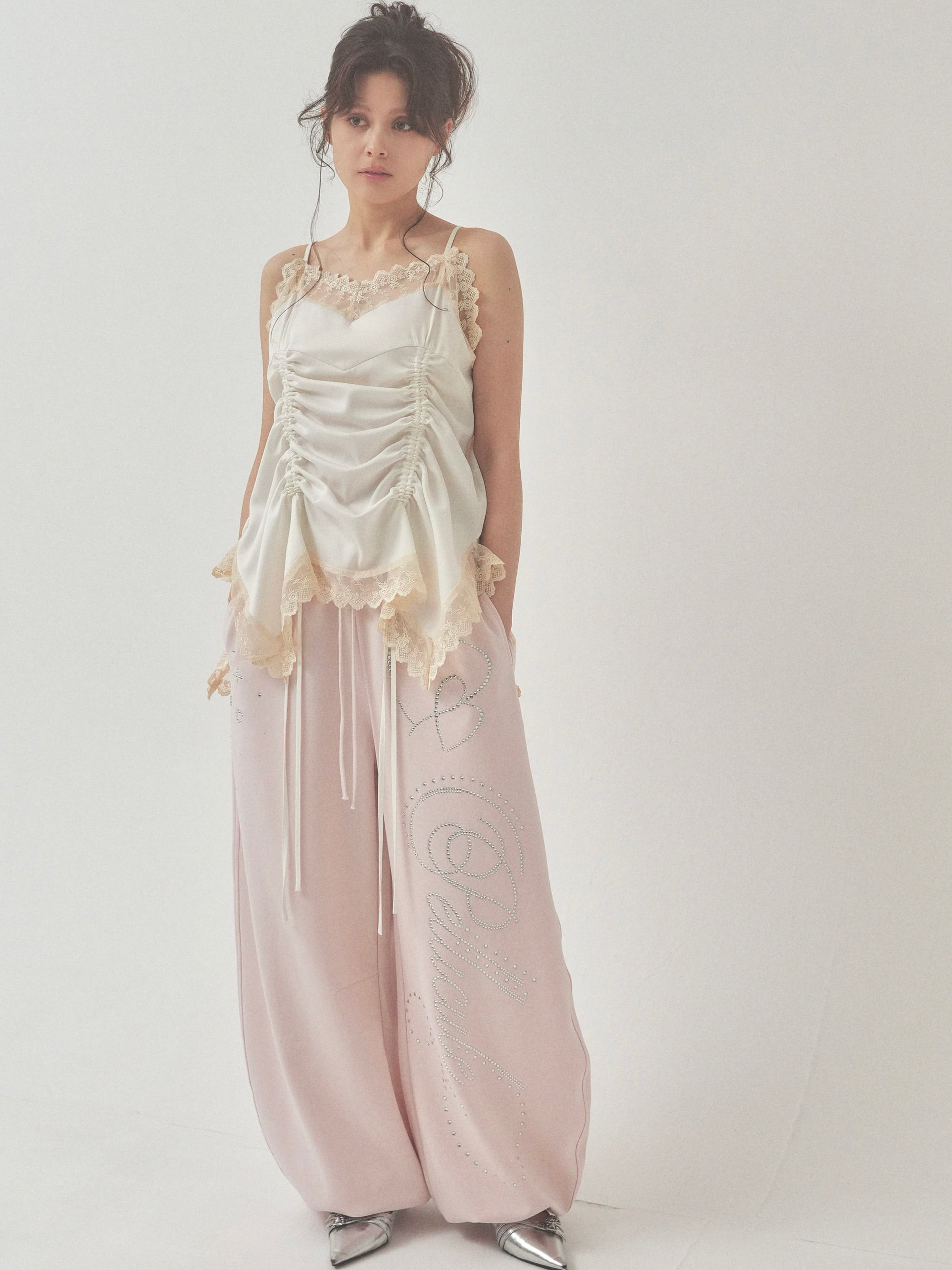 【一部予約】stone-deco sweat pants