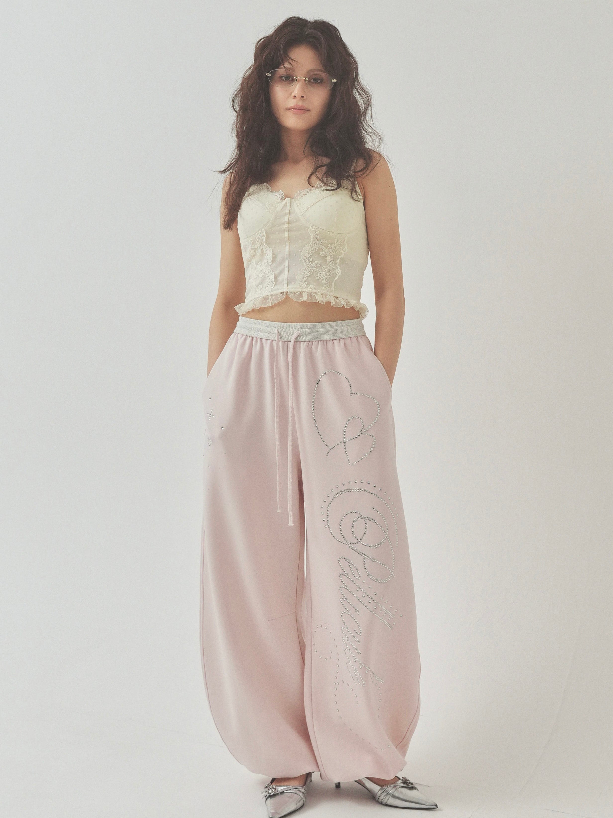 【一部予約】stone-deco sweat pants