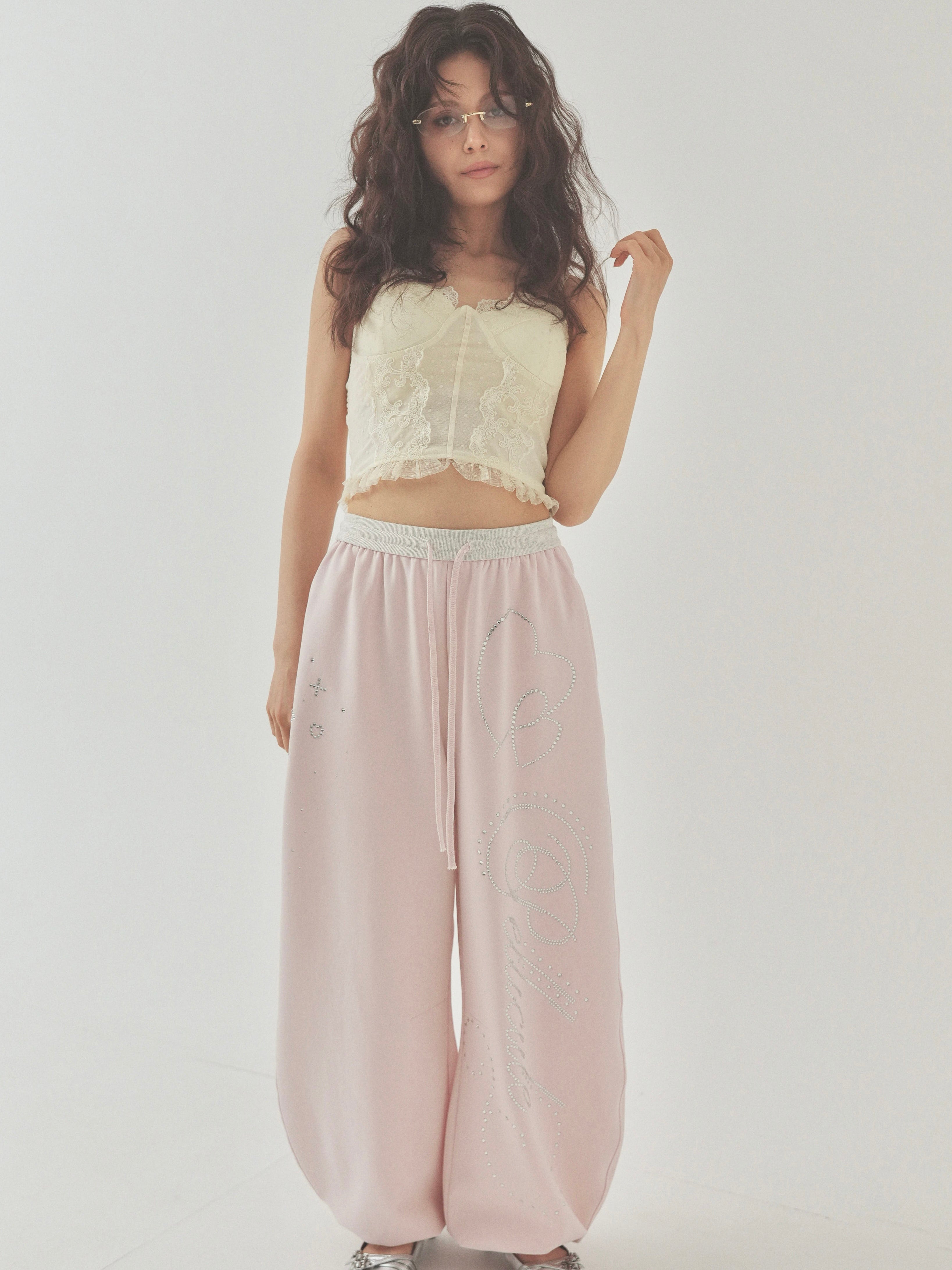 【一部予約】stone-deco sweat pants