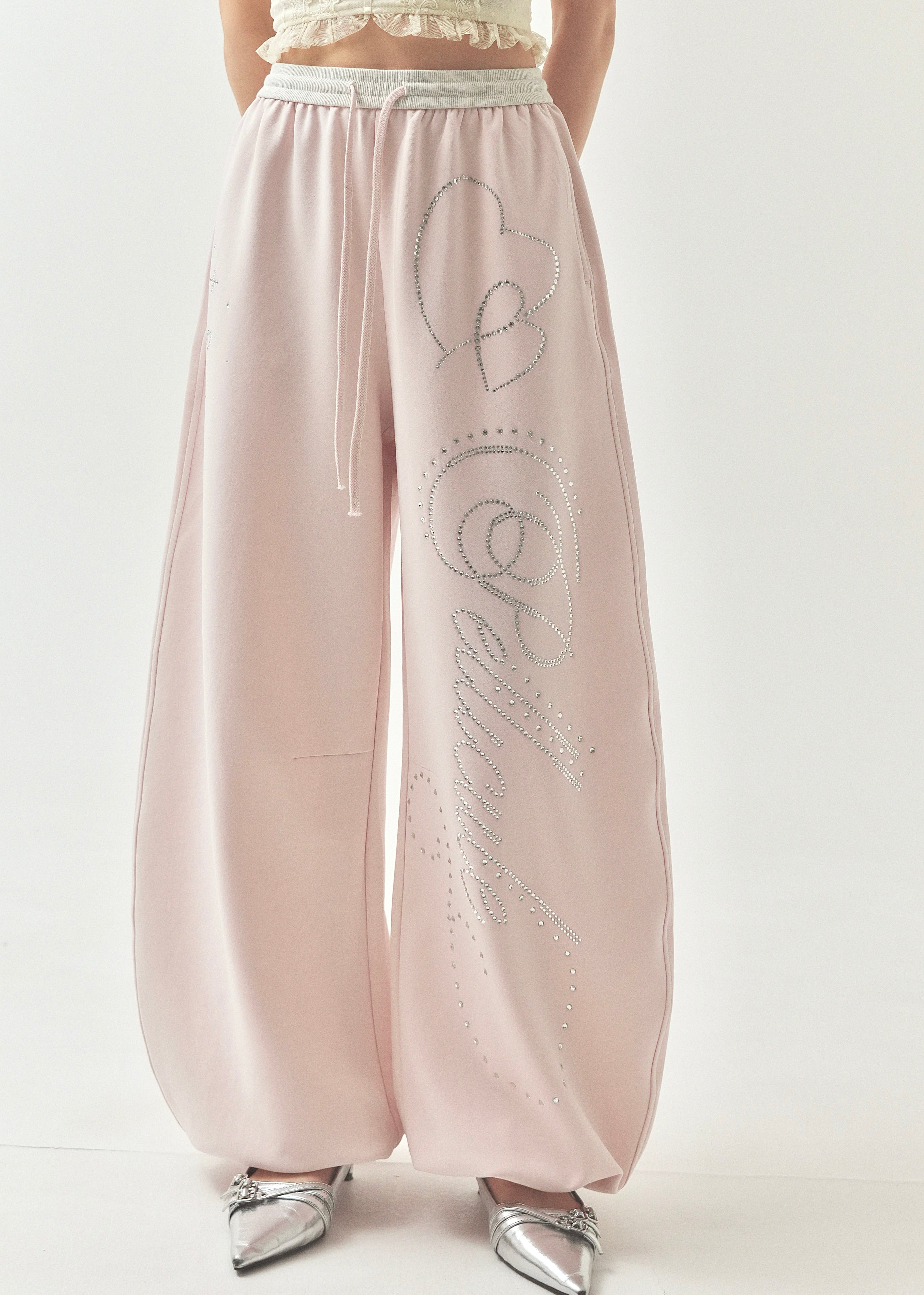 【一部予約】stone-deco sweat pants