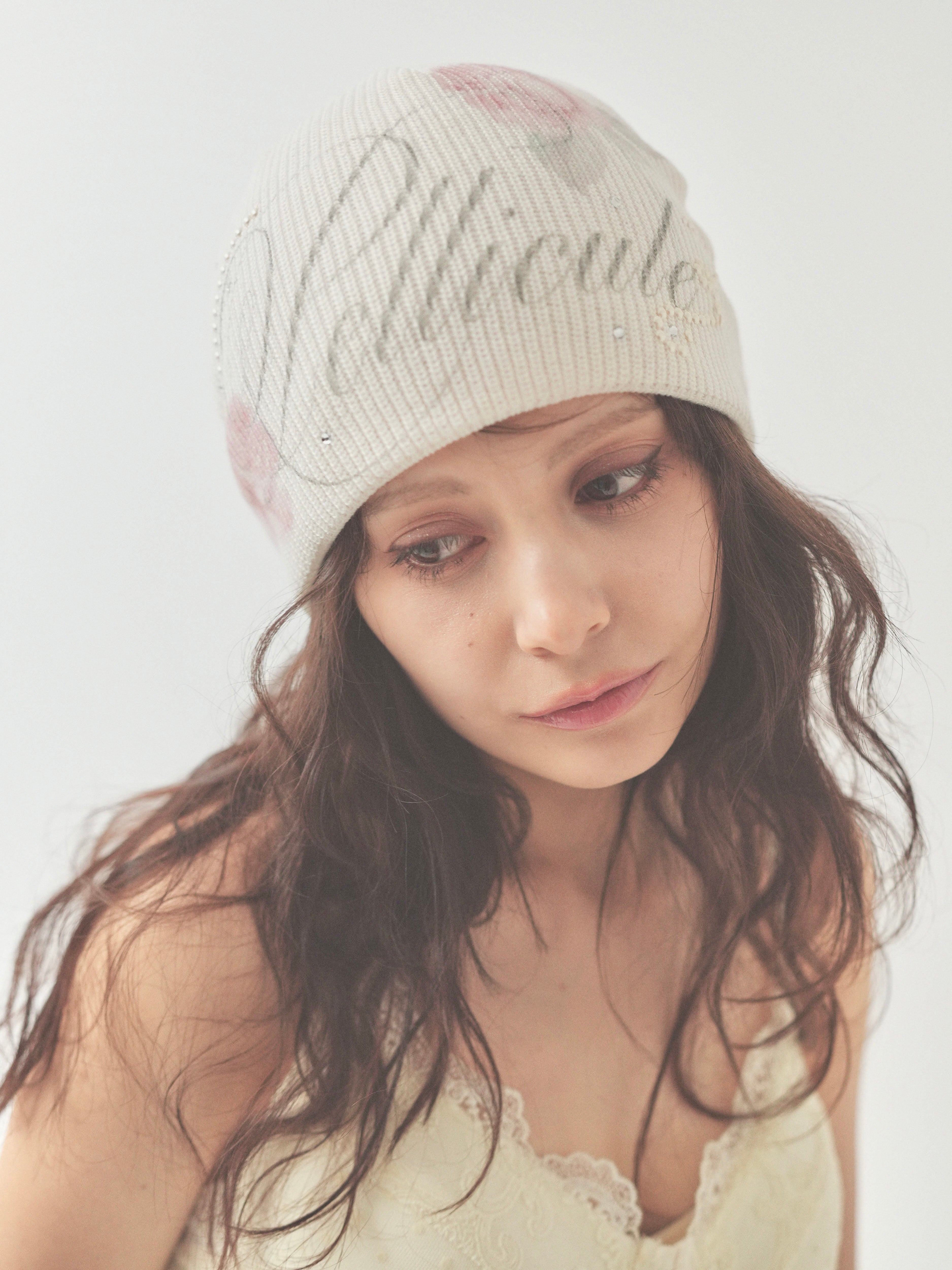 rose lettering beanie