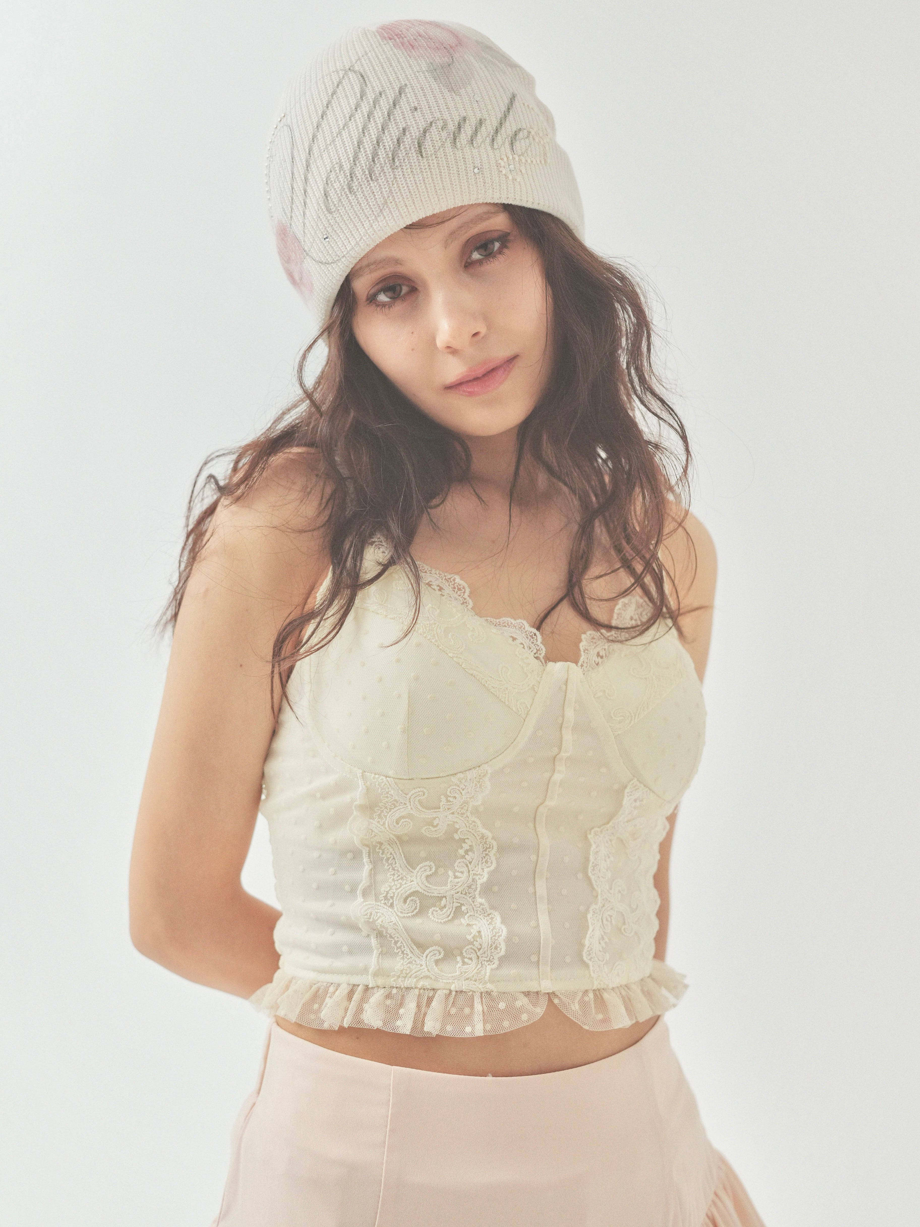 rose lettering beanie
