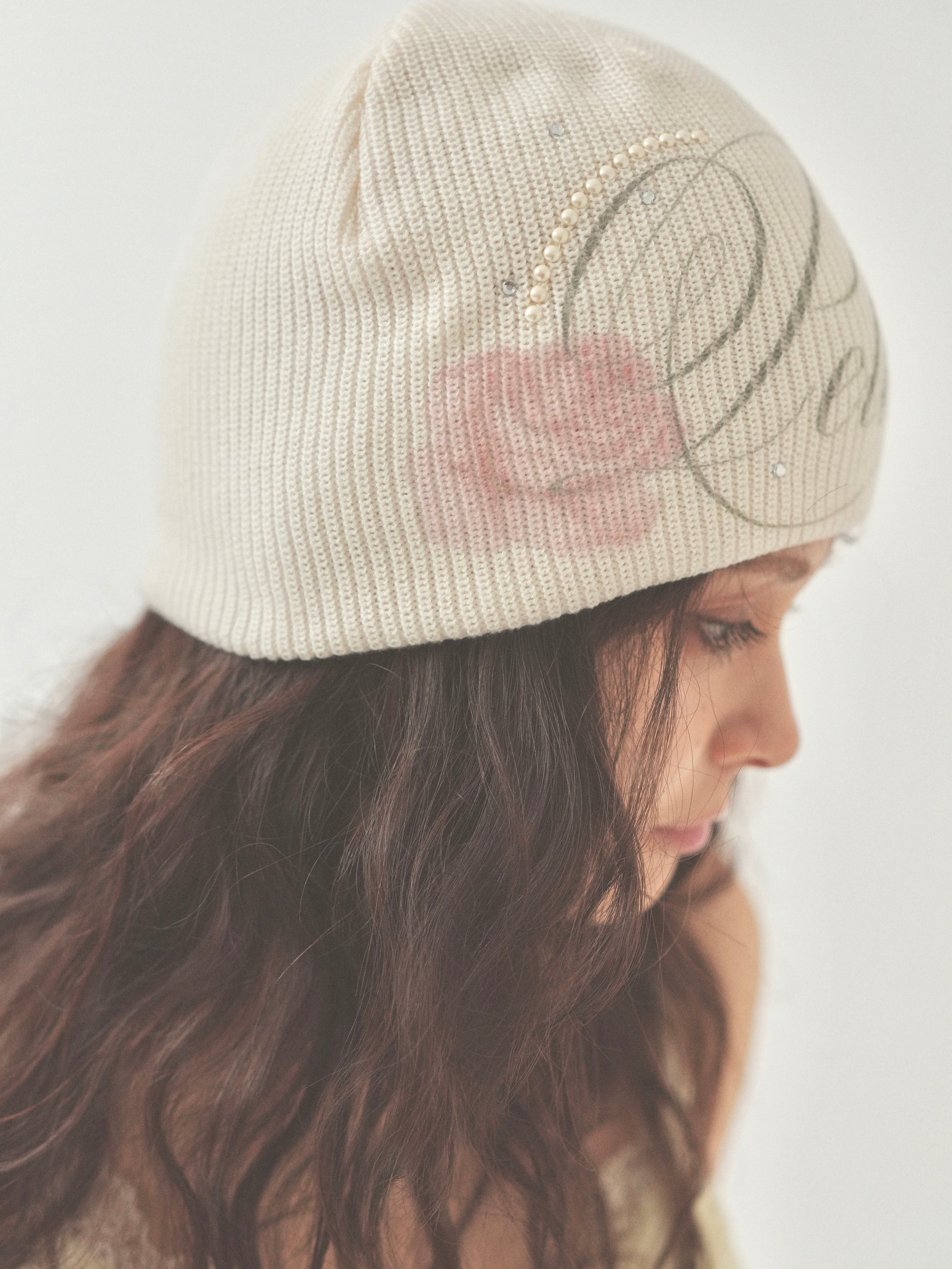 rose lettering beanie