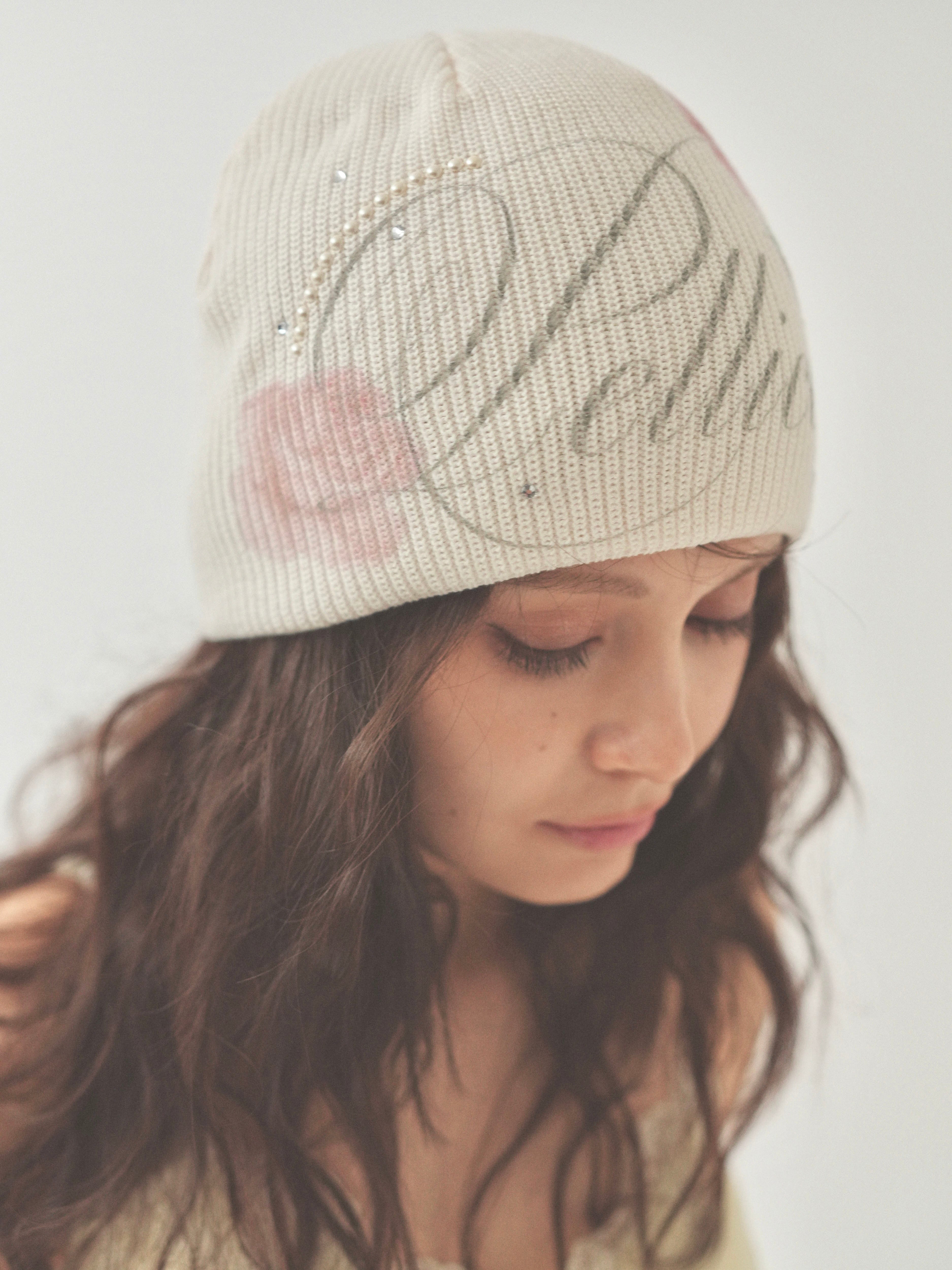 rose lettering beanie