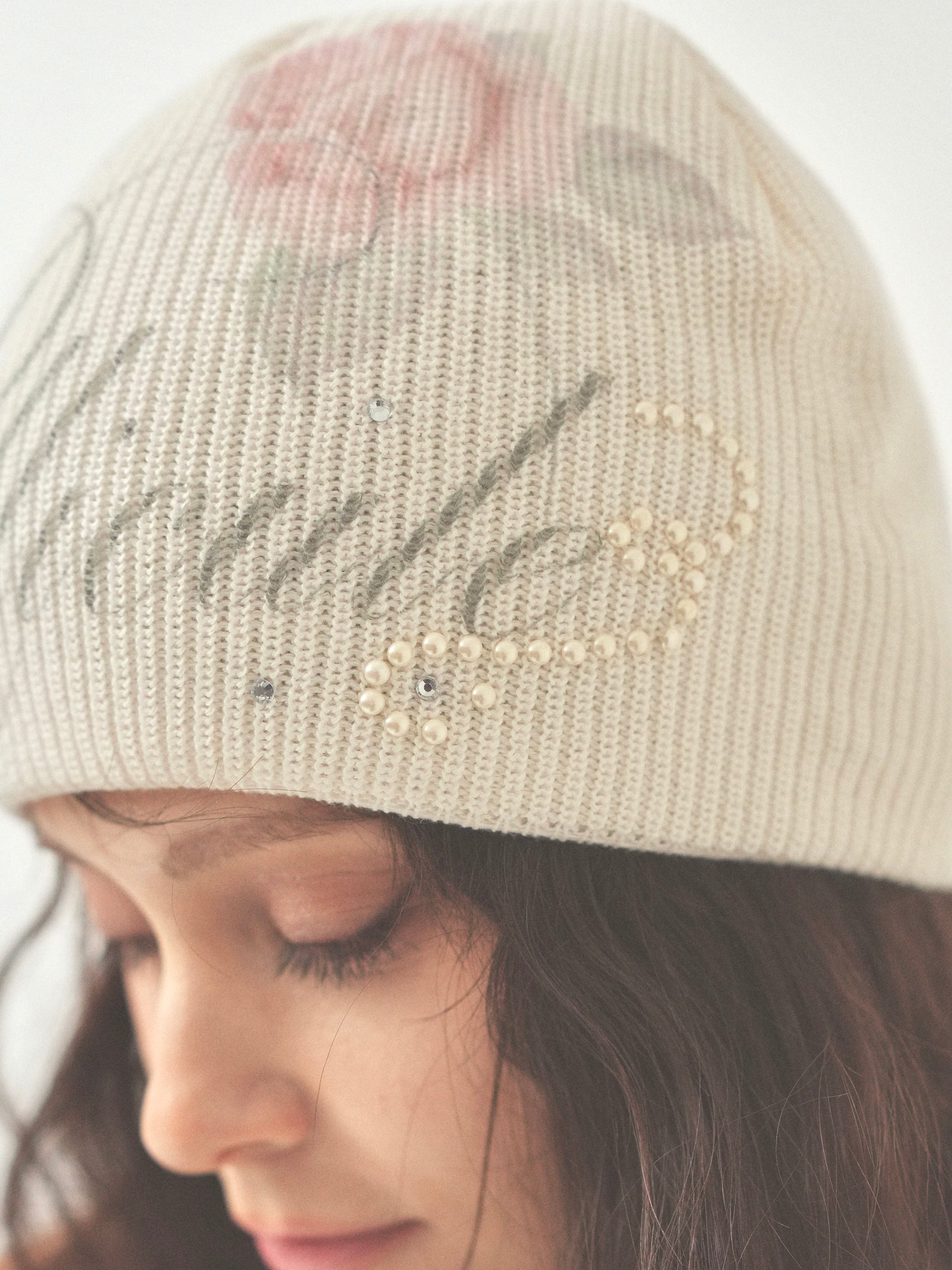 rose lettering beanie