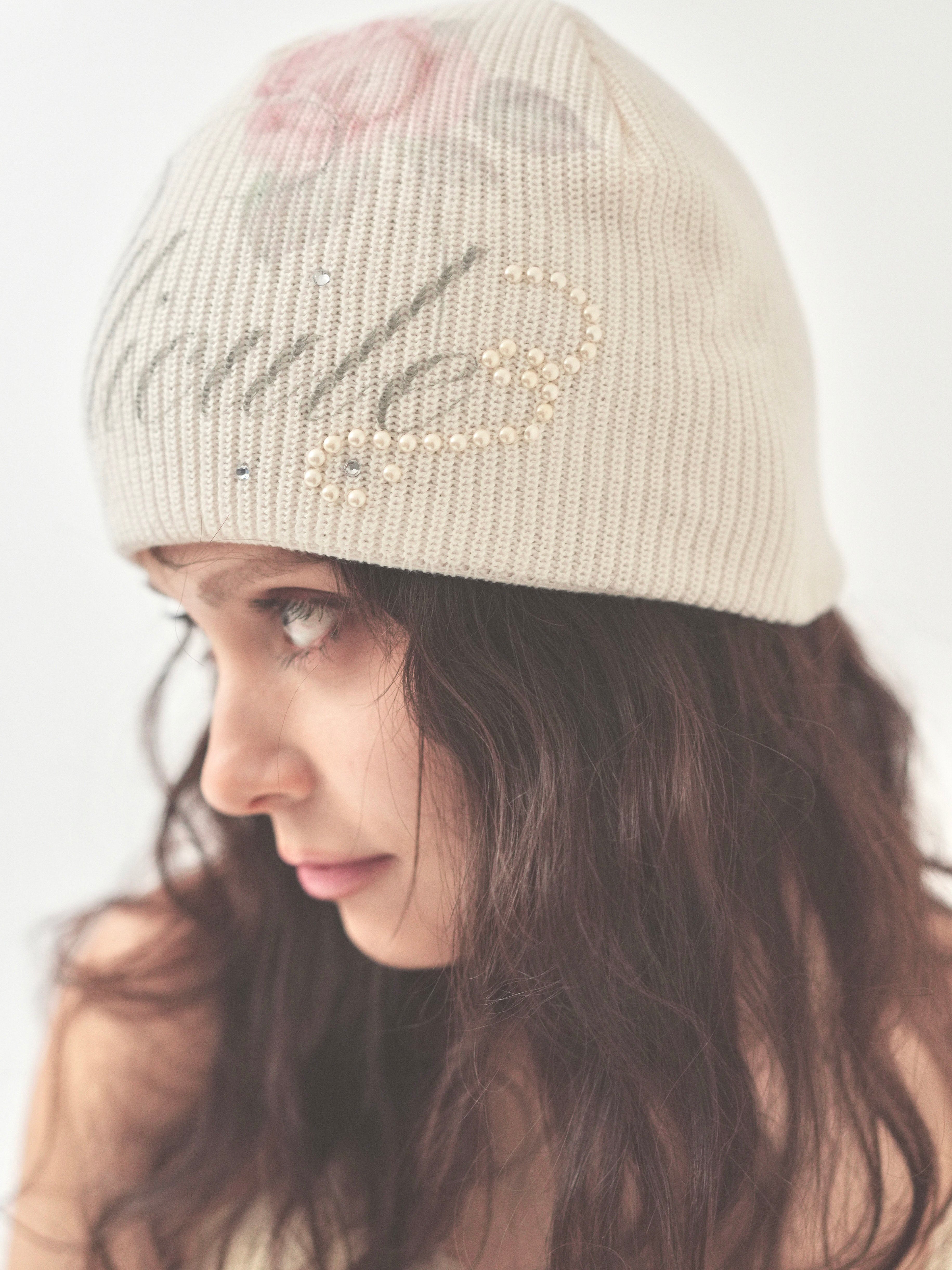 rose lettering beanie