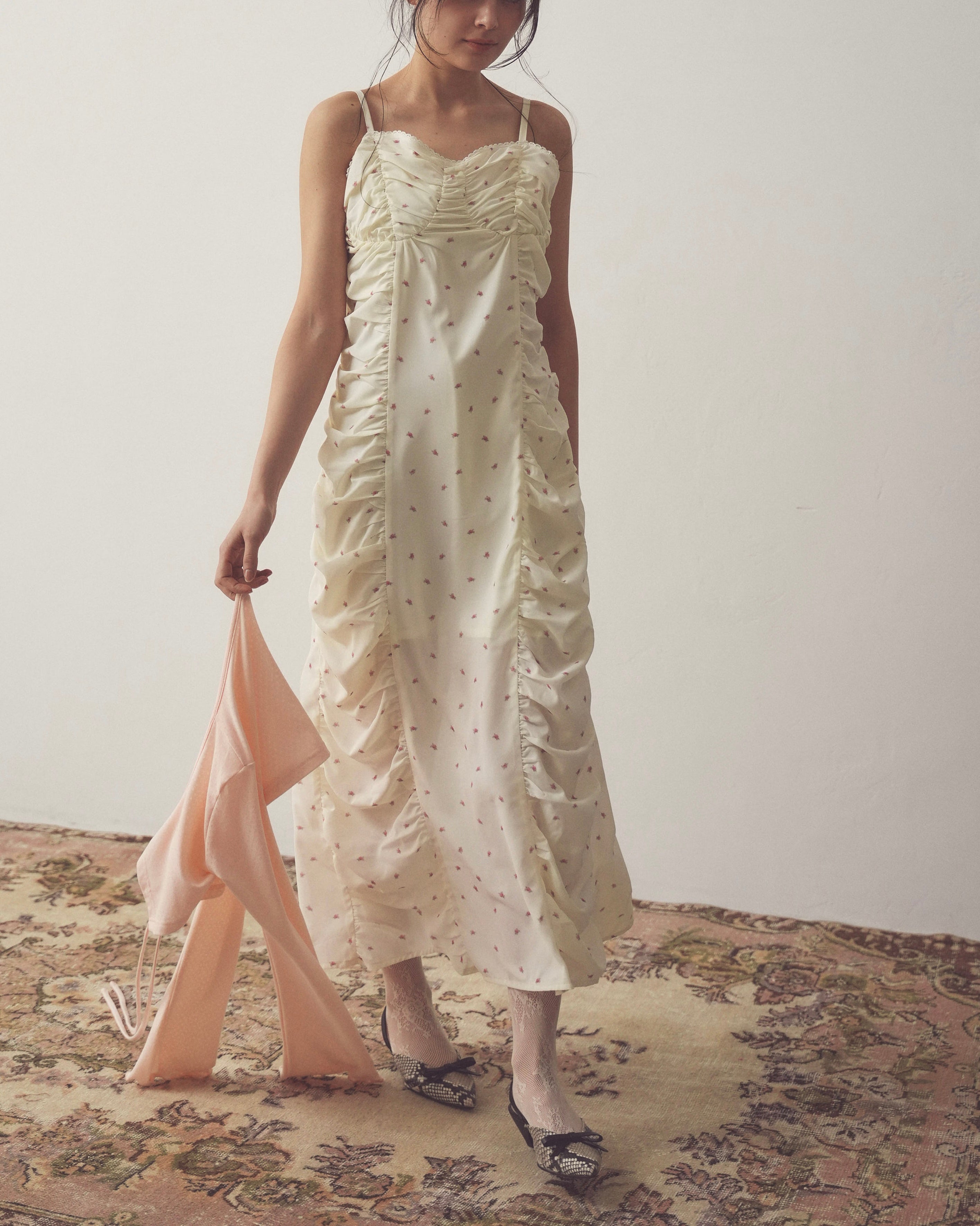 flower chiffon long onepiece