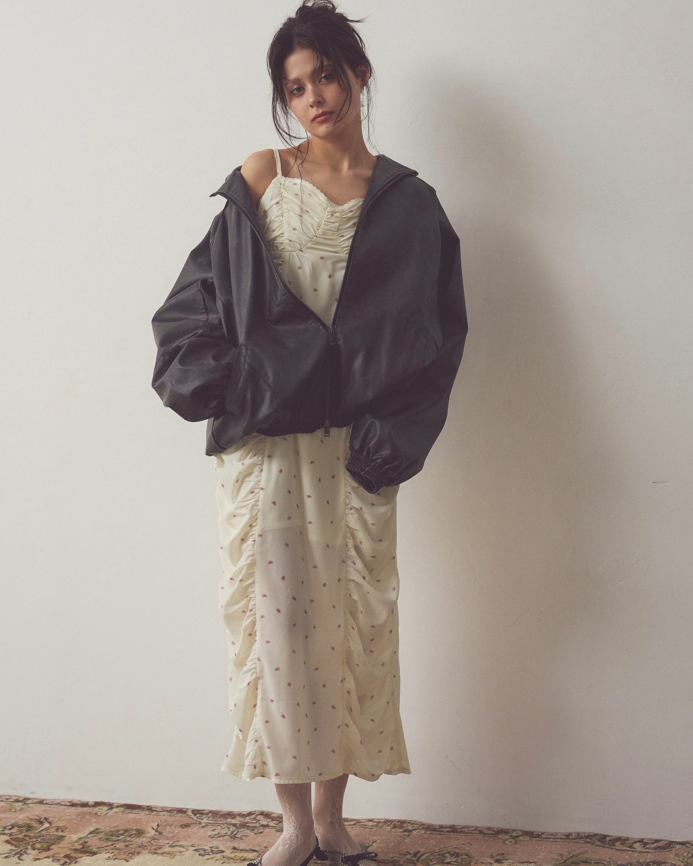 flower chiffon long onepiece