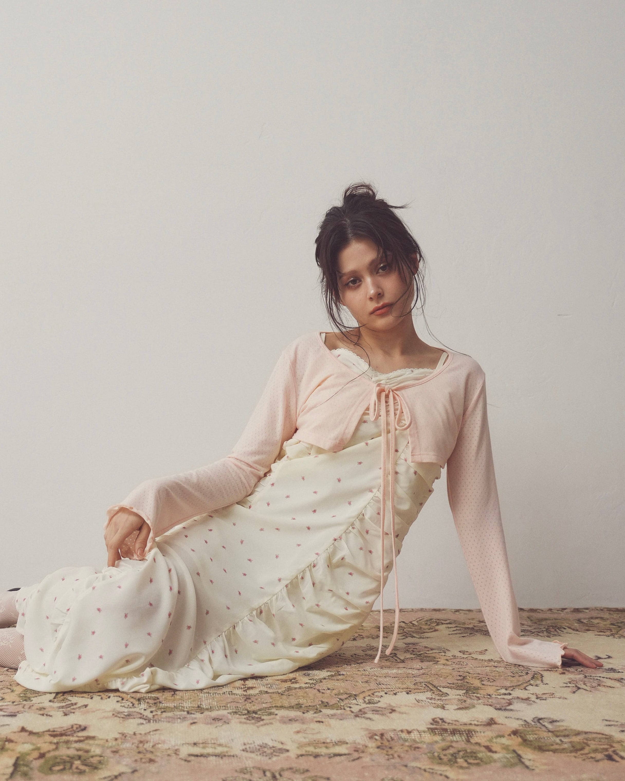 flower chiffon long onepiece