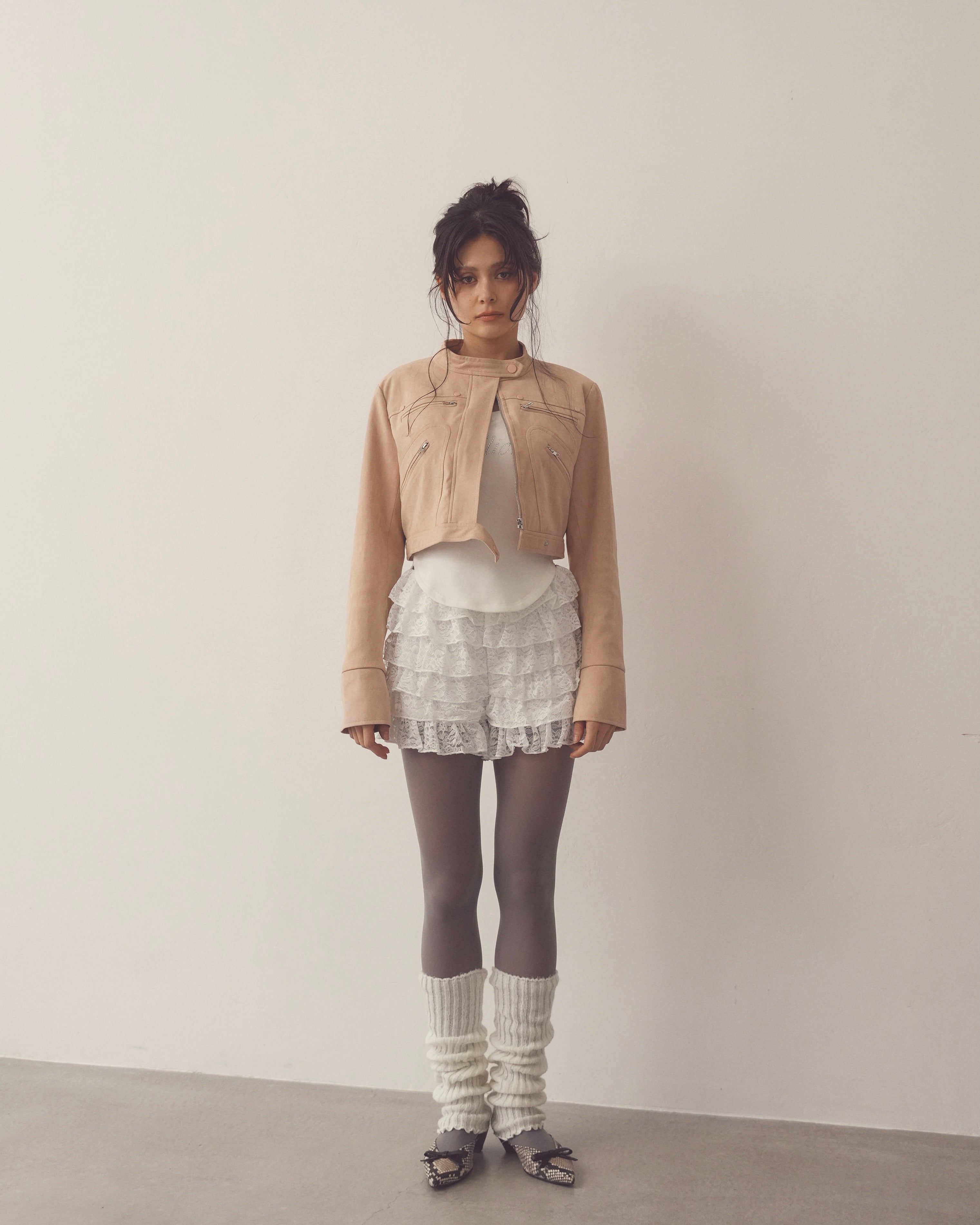 lace tieredfrill short pt