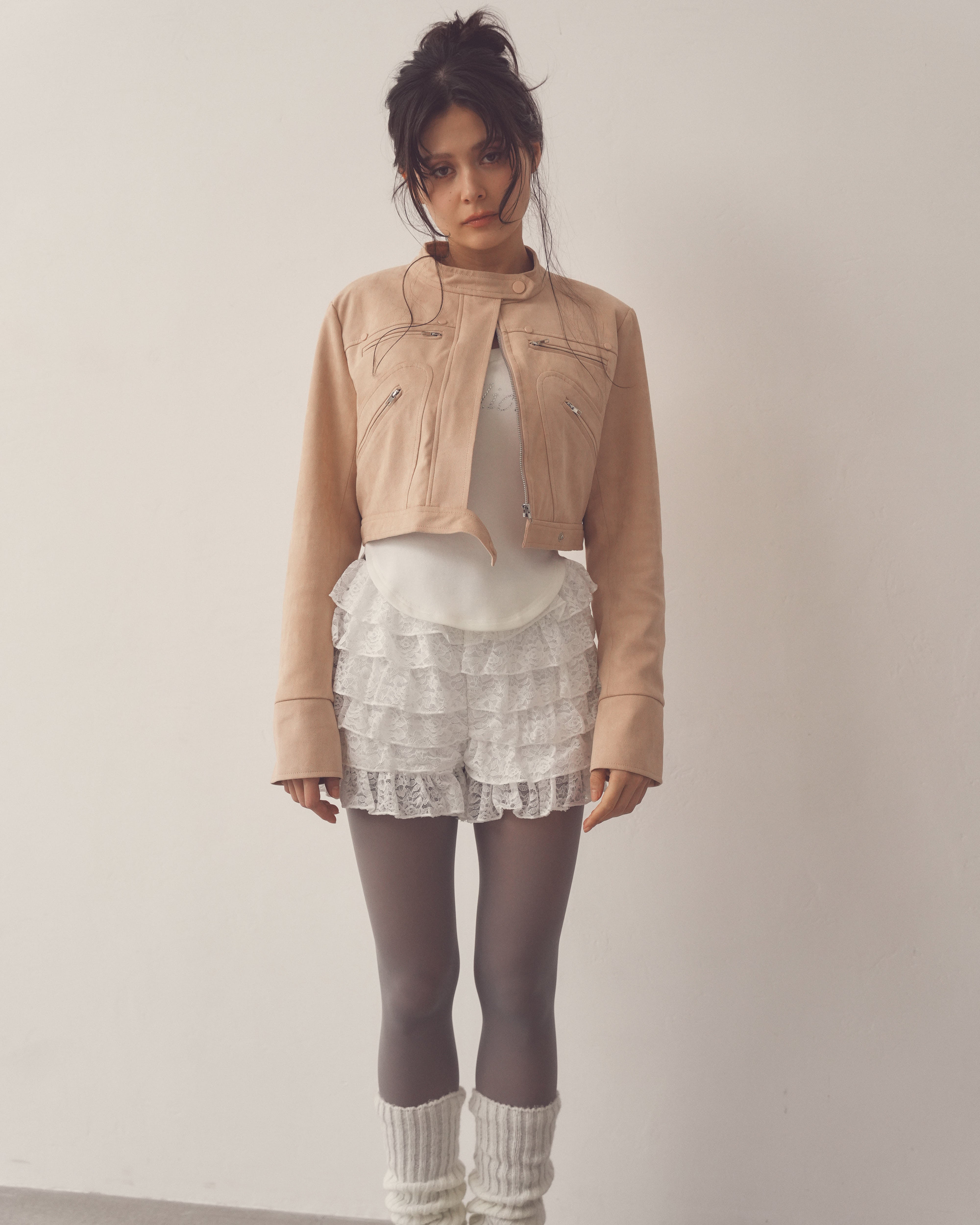 lace tieredfrill short pt