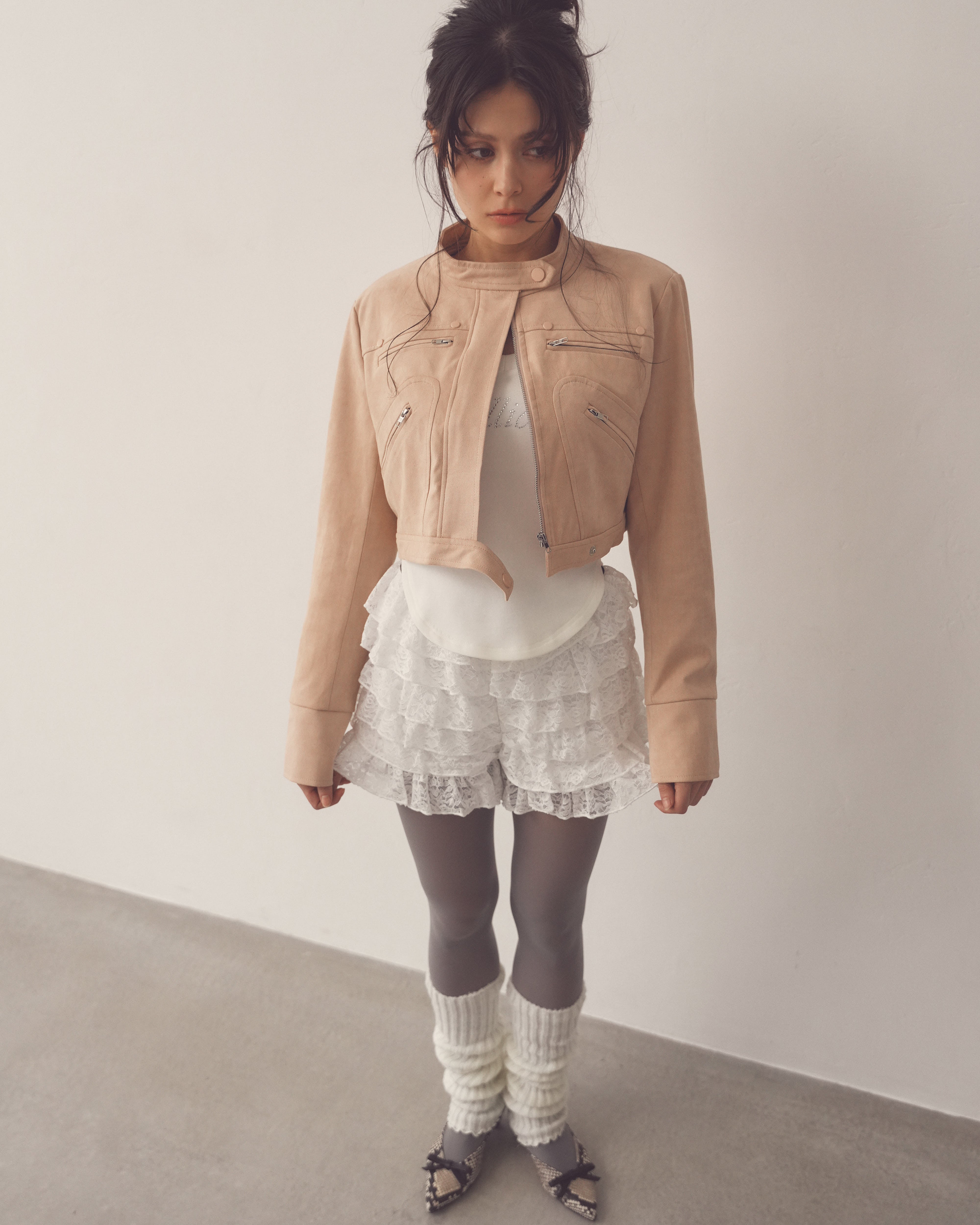 lace tieredfrill short pt