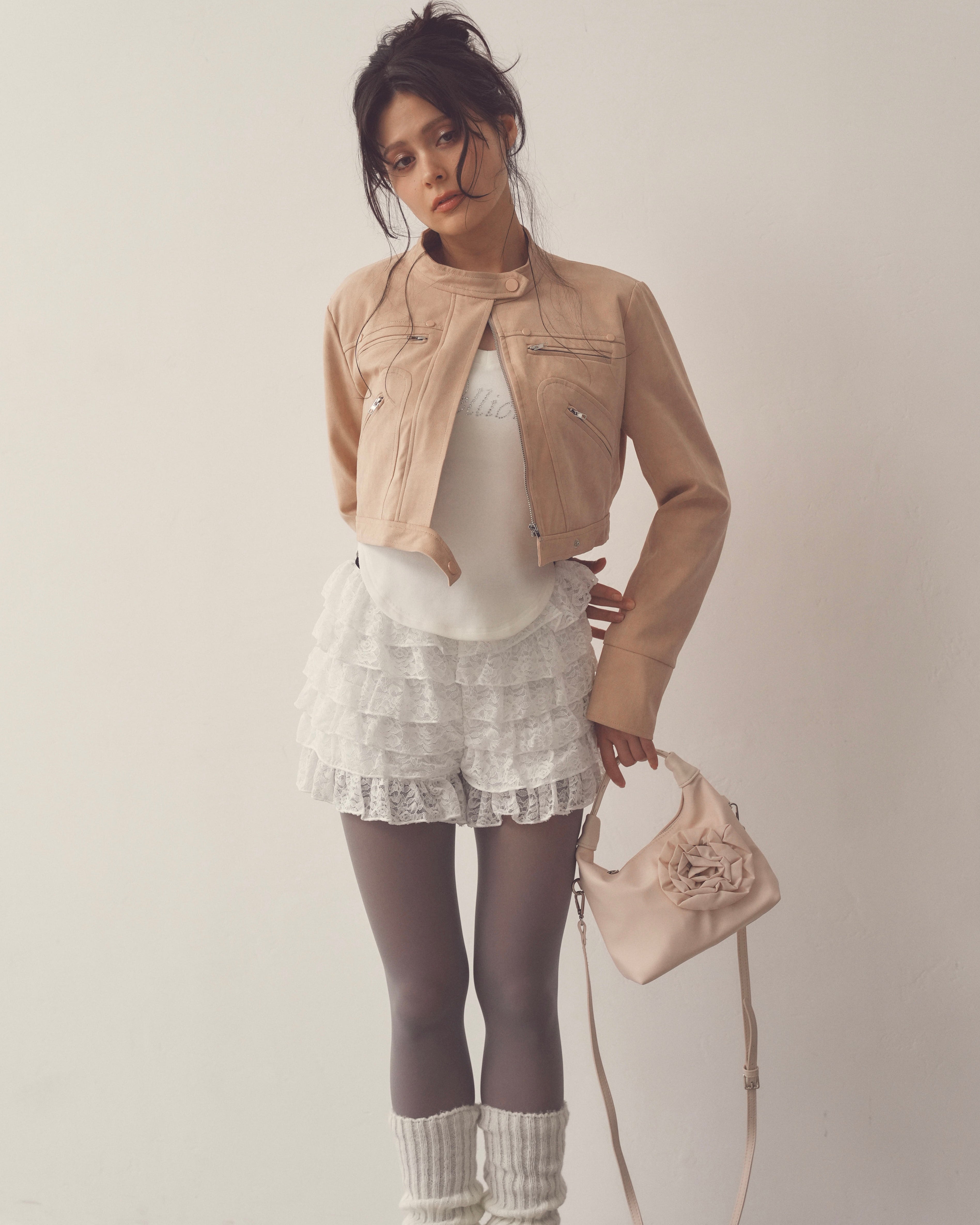 lace tieredfrill short pt