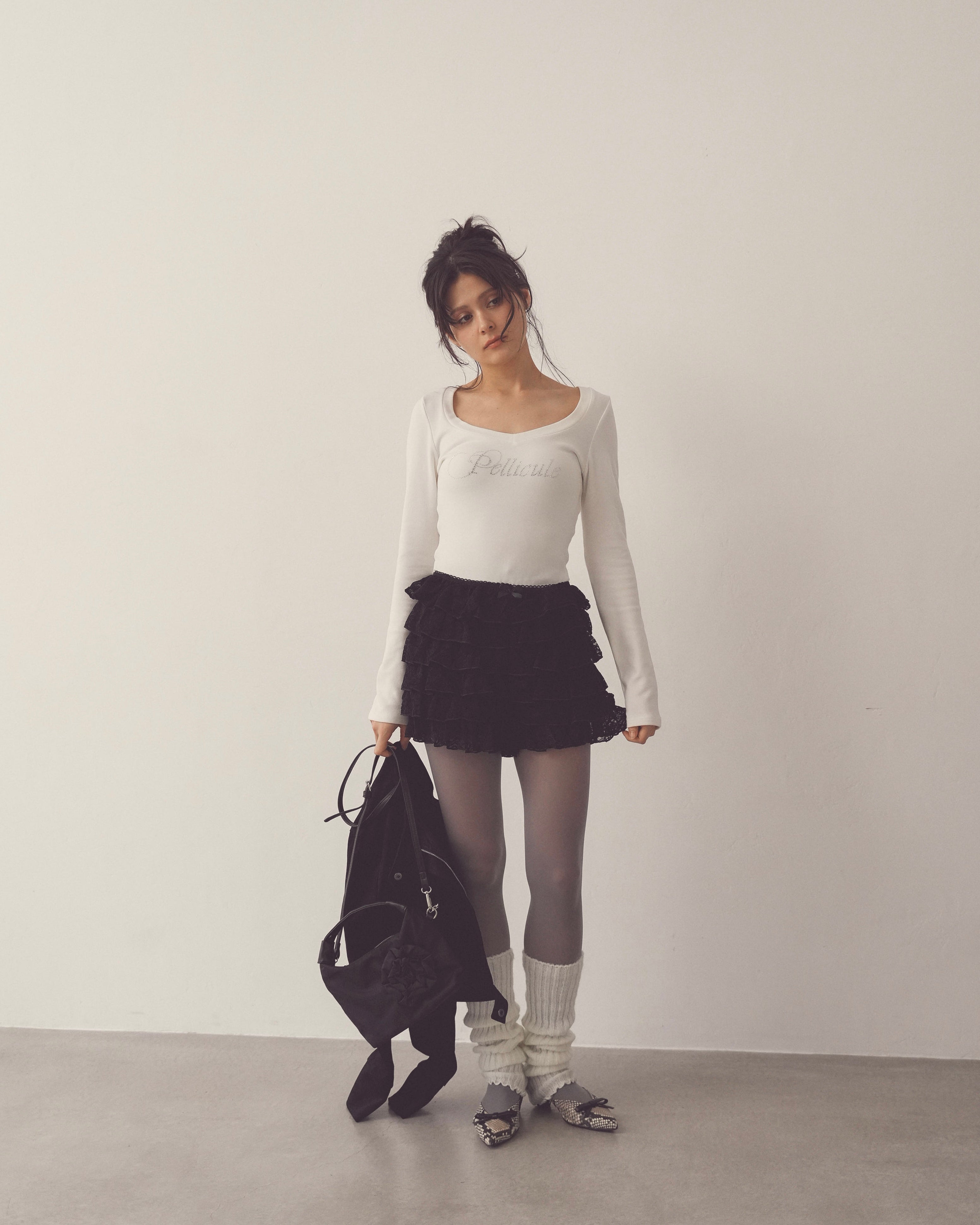 lace tieredfrill short pt