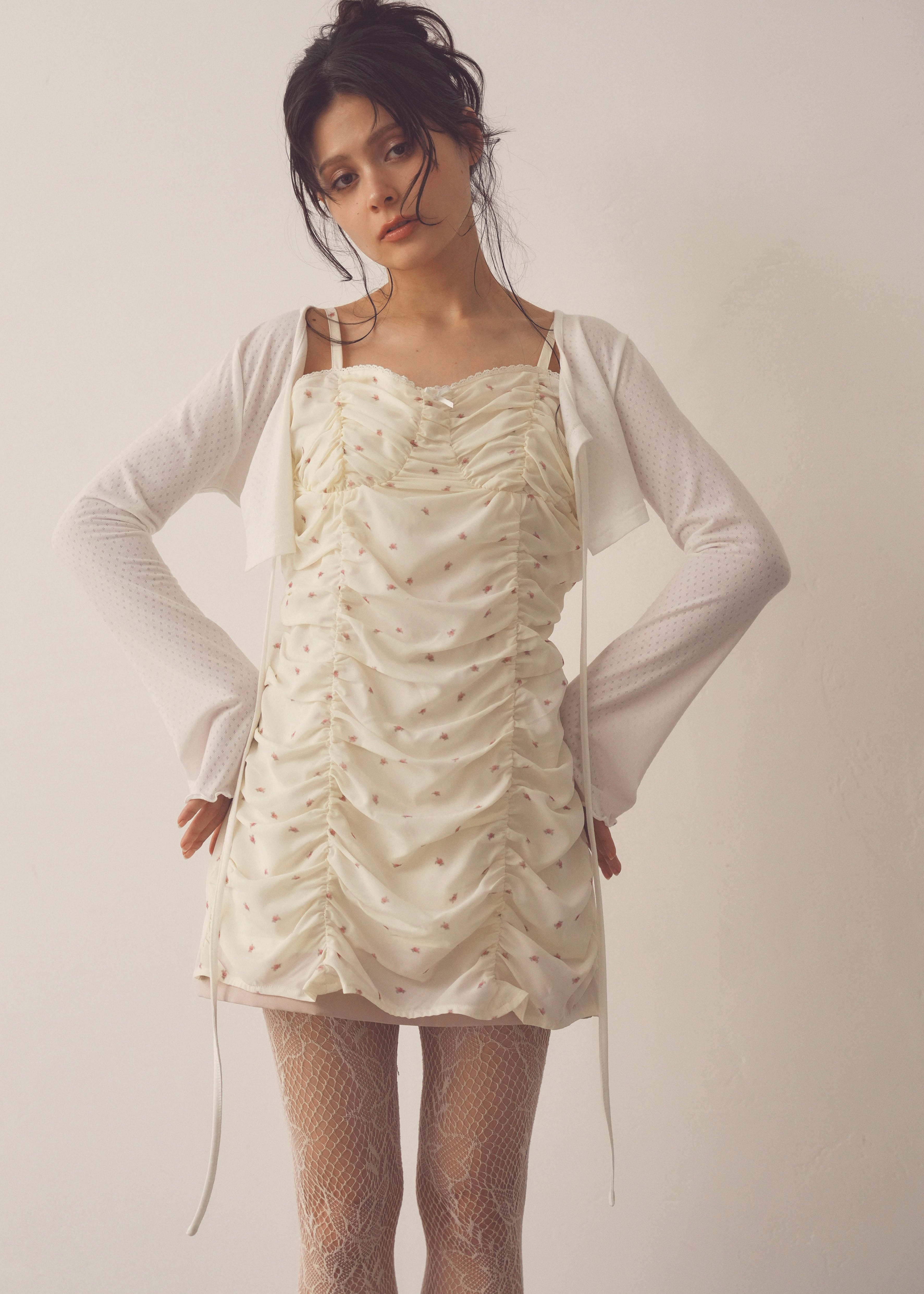 girlish gather mini onepiece