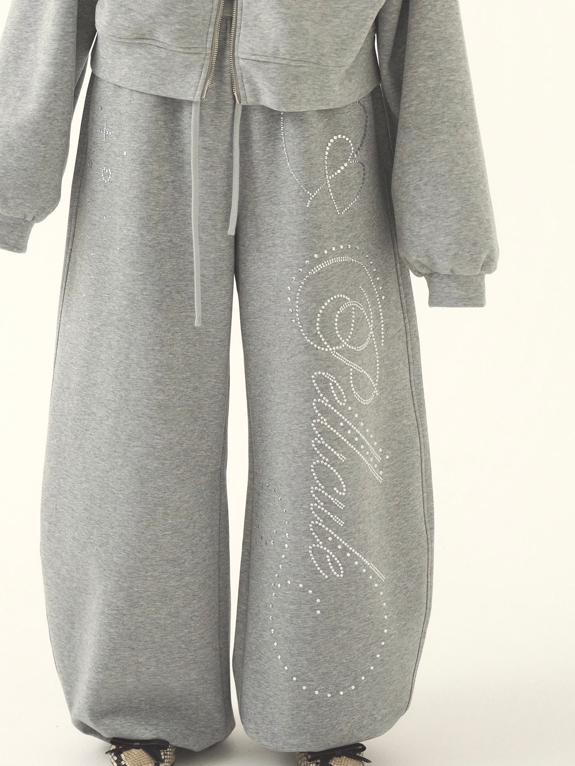 stone-deco sweat pants