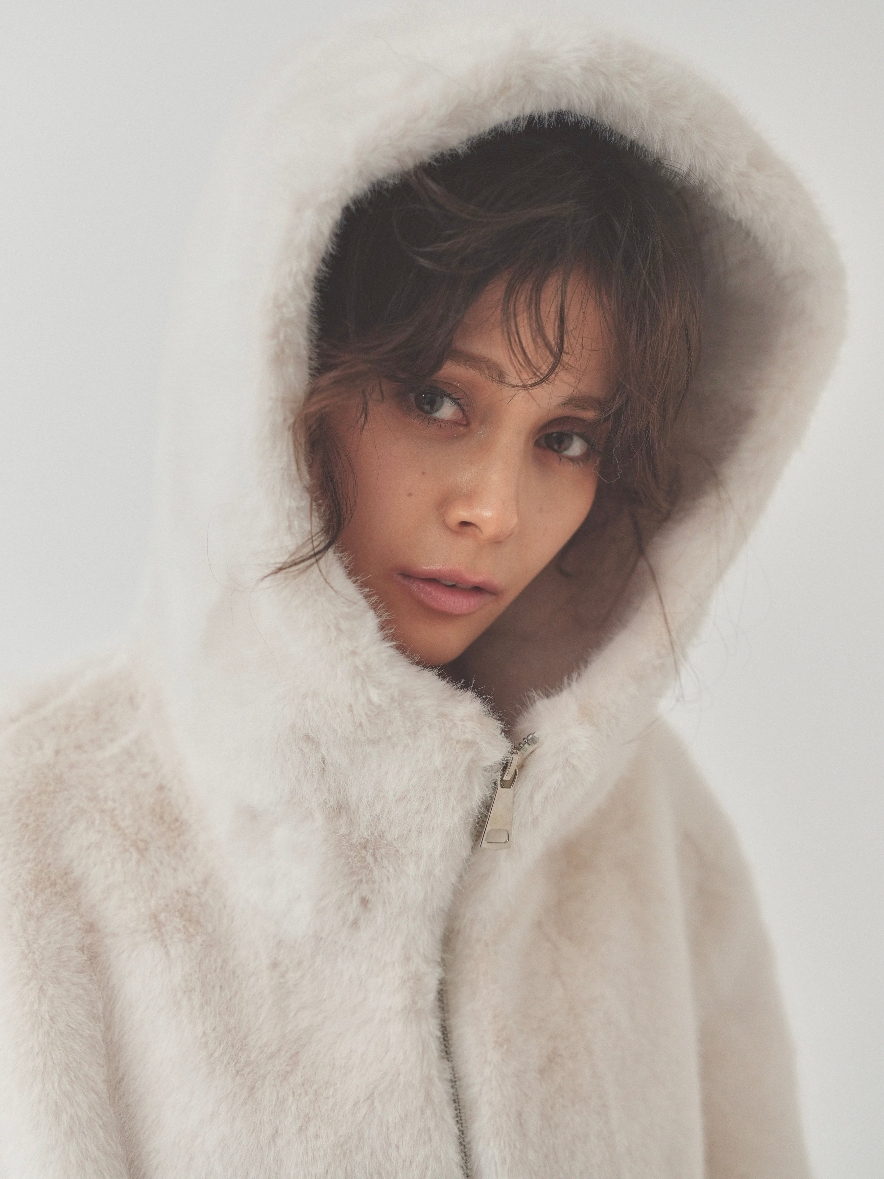 smooth hoodfurcoat