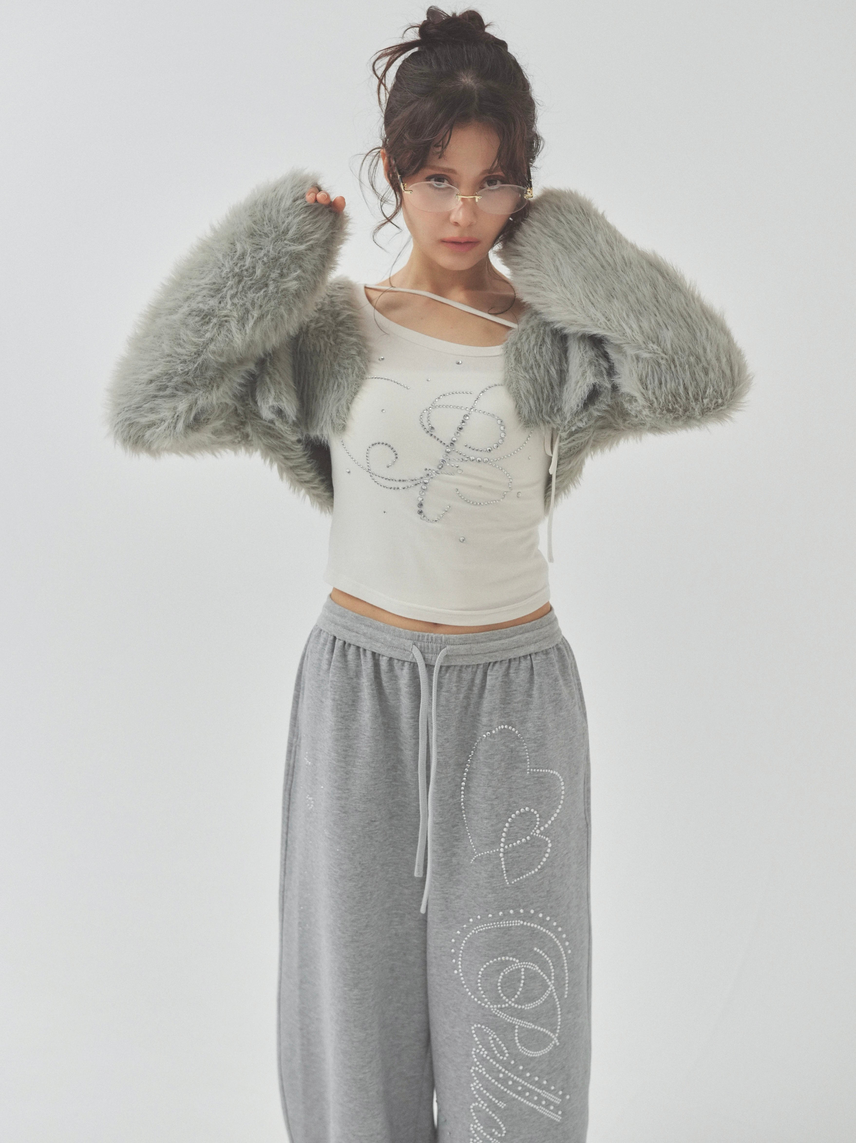 shaggy mini cardigan