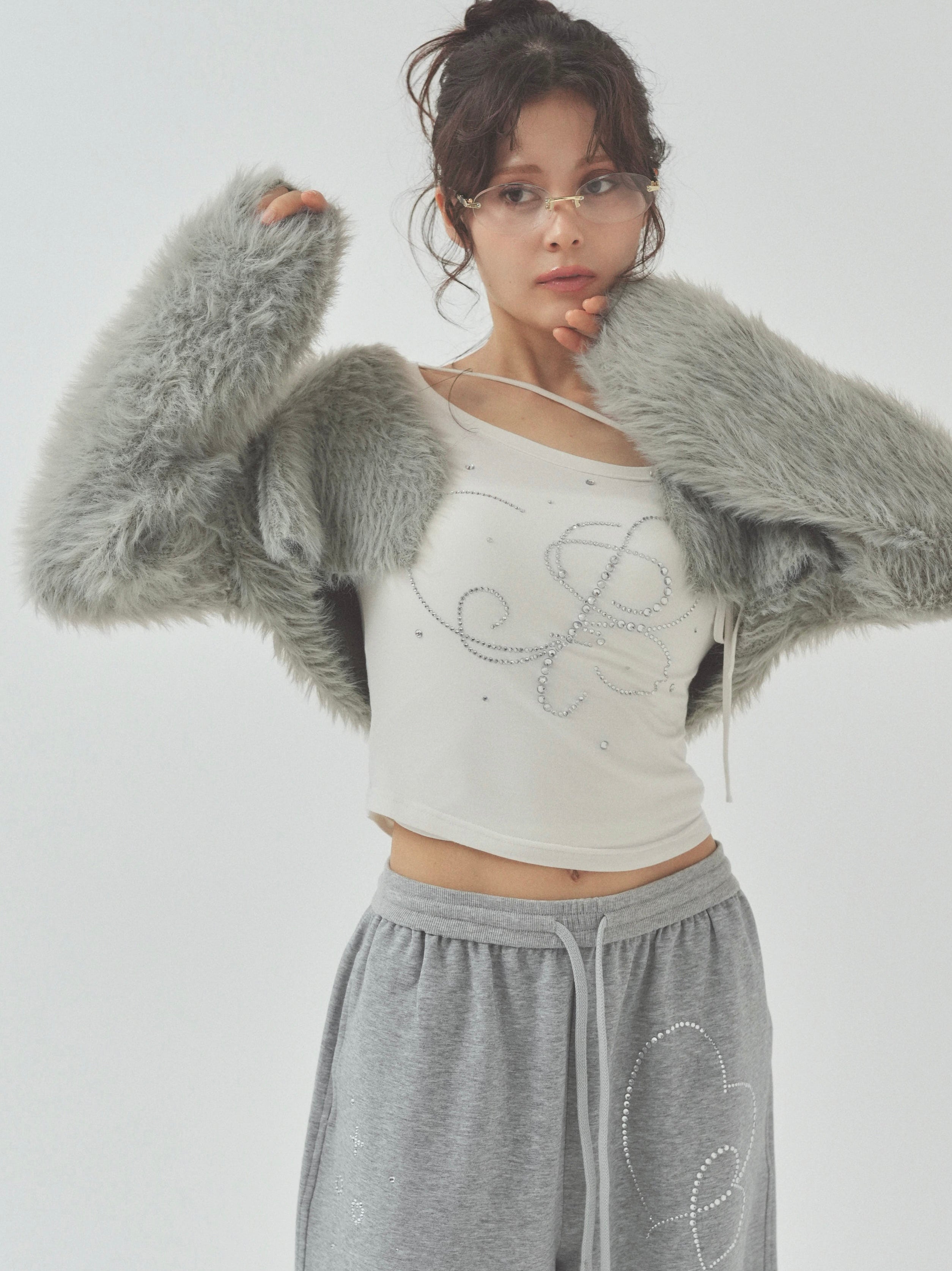shaggy mini cardigan