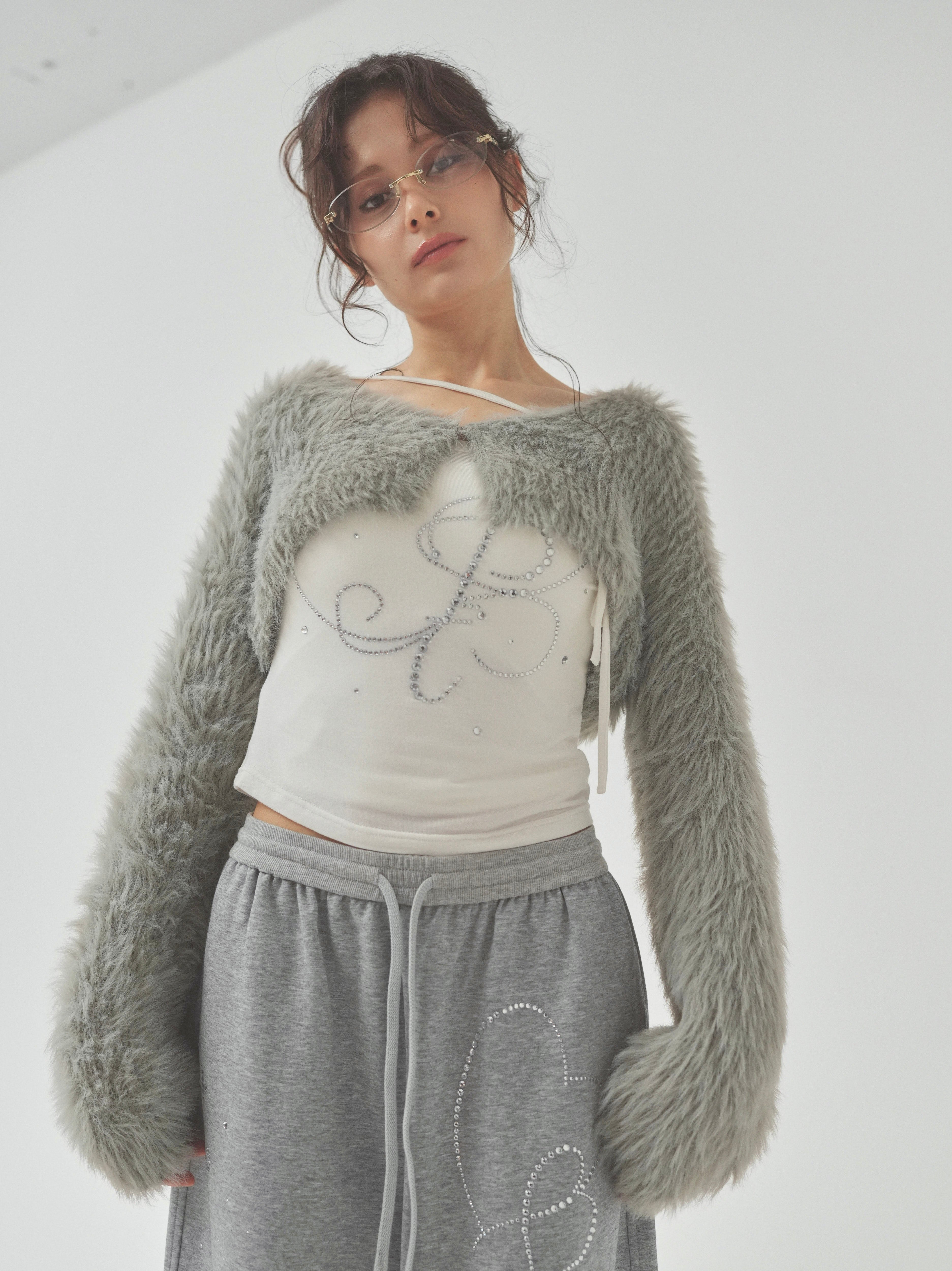 shaggy mini cardigan