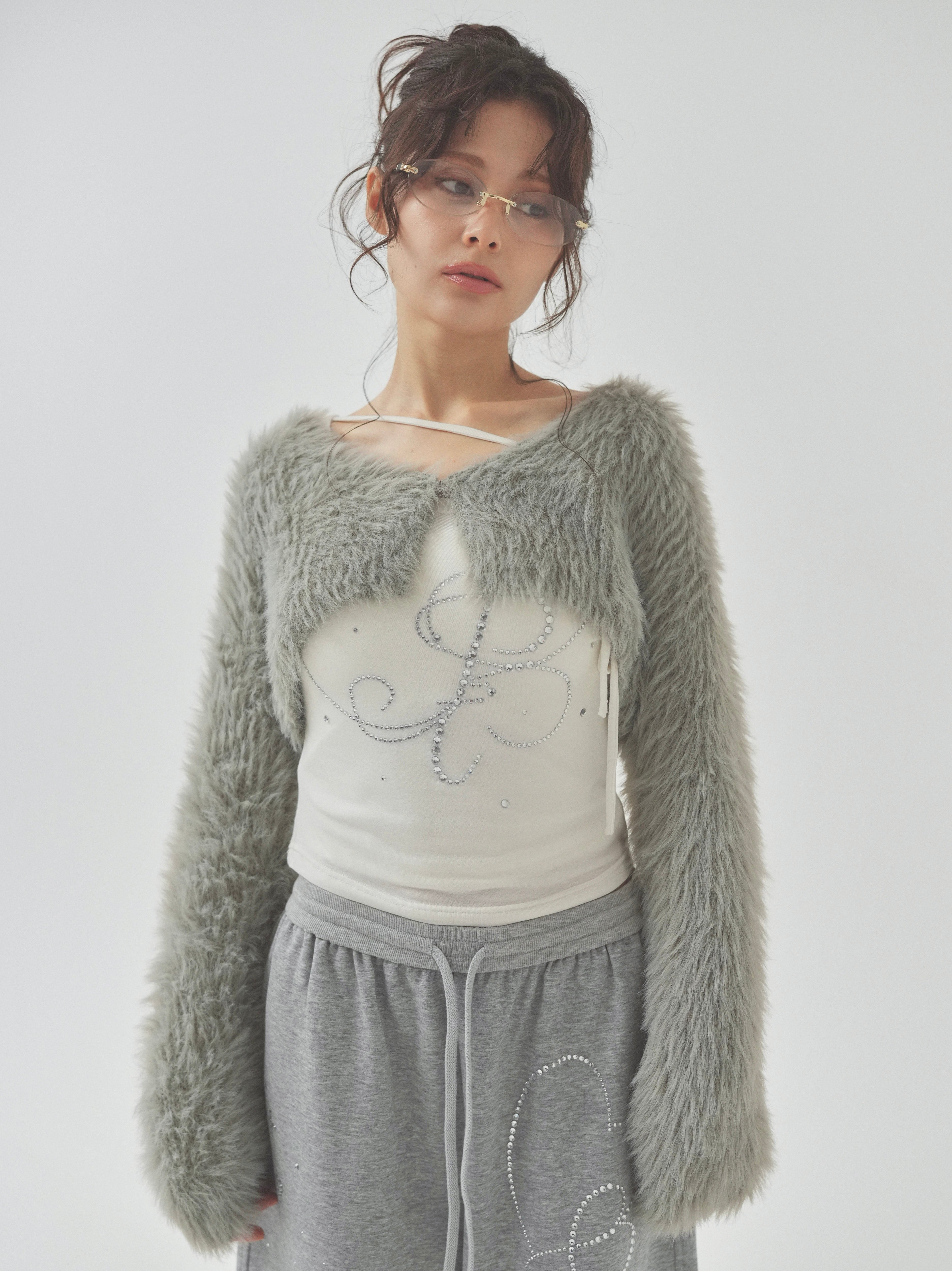 shaggy mini cardigan