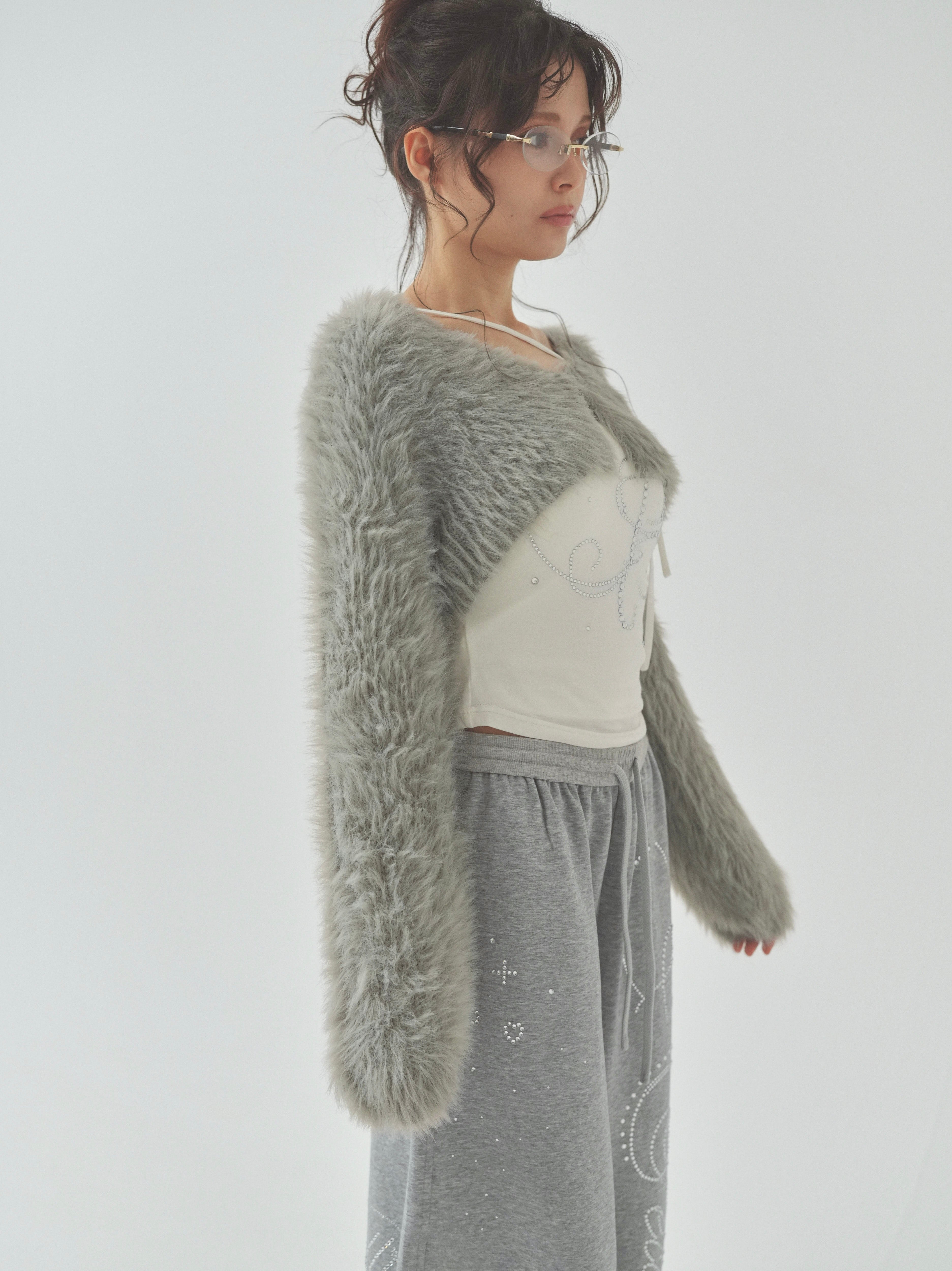 shaggy mini cardigan