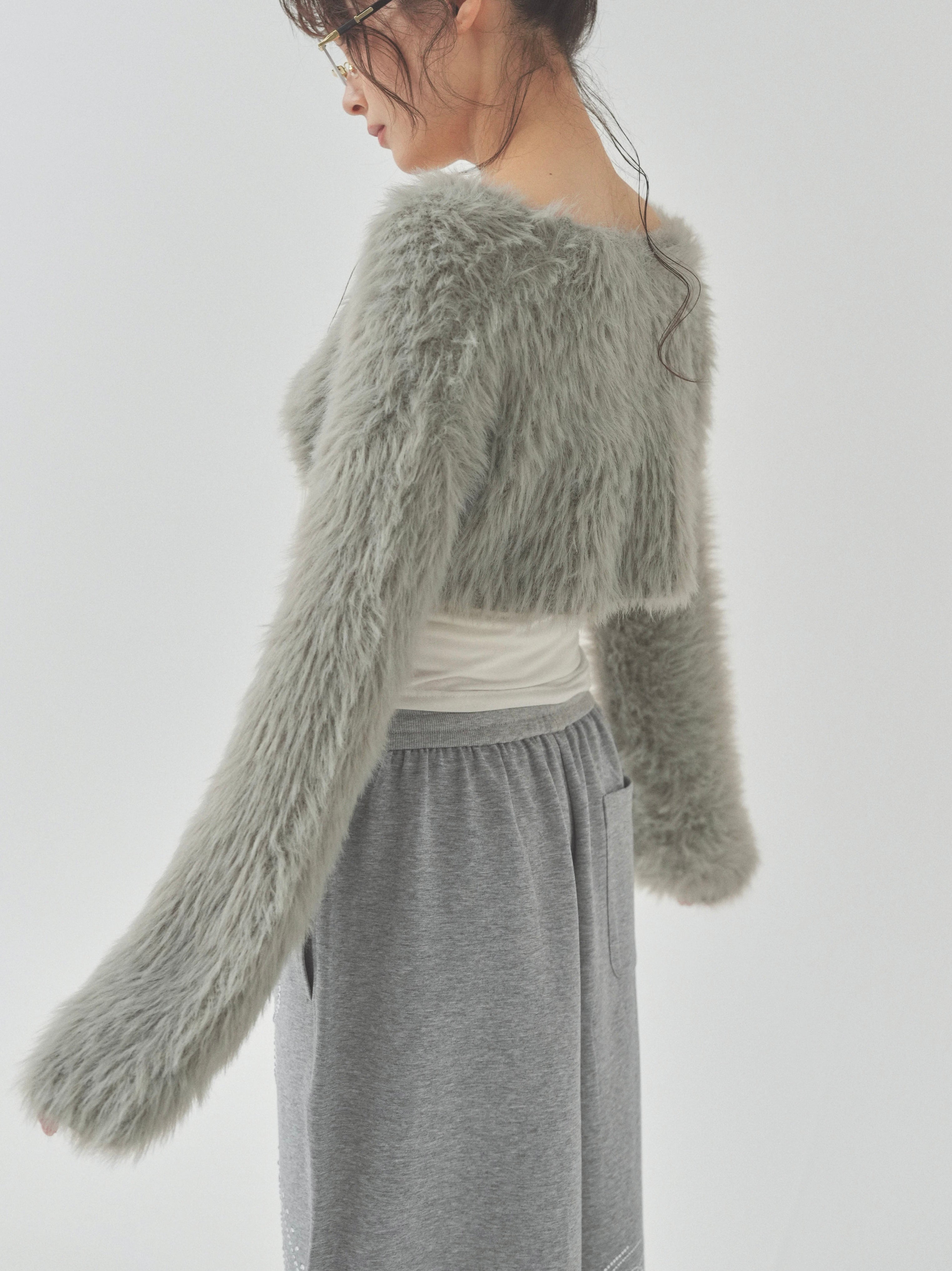 shaggy mini cardigan