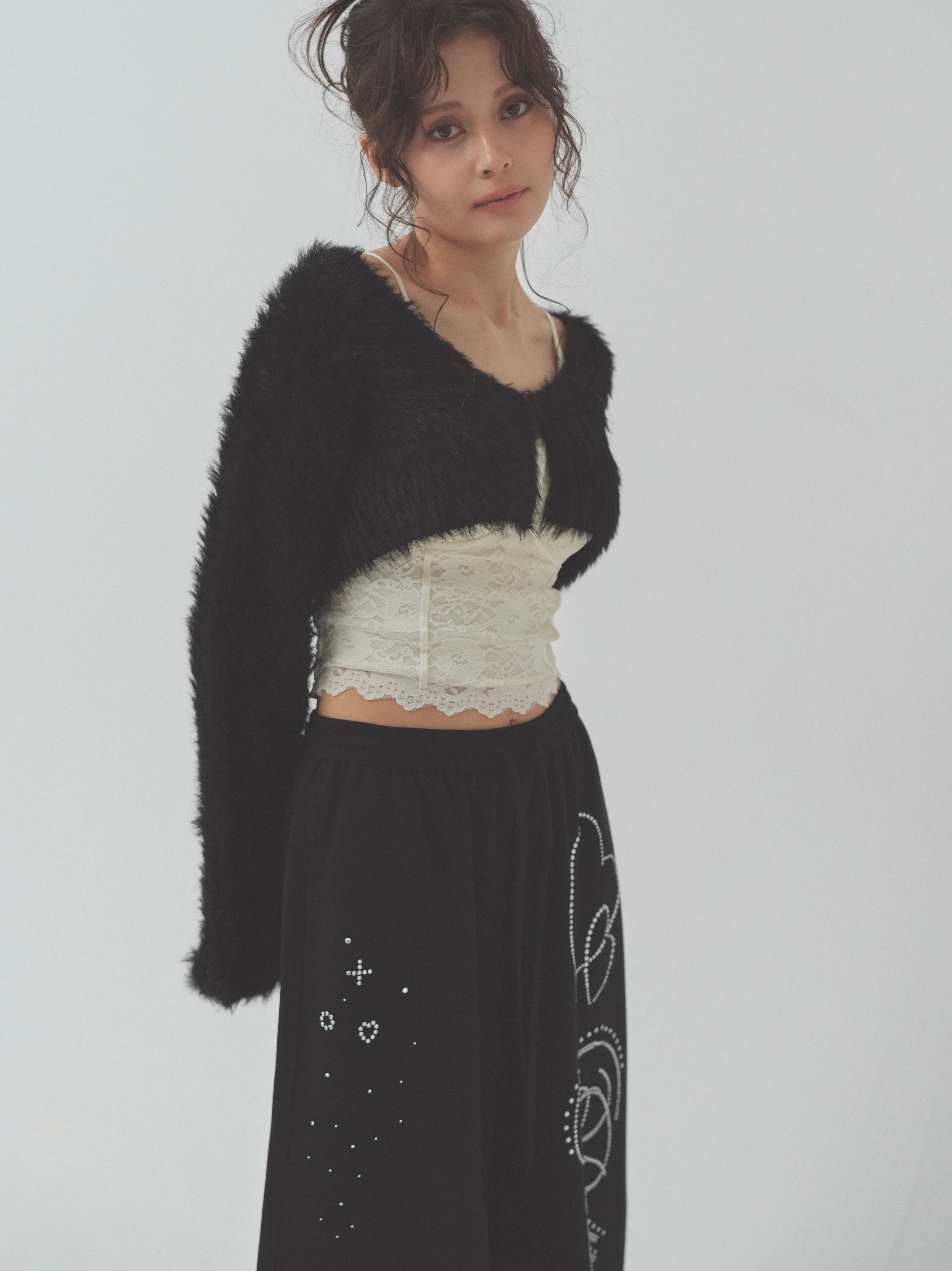shaggy mini cardigan