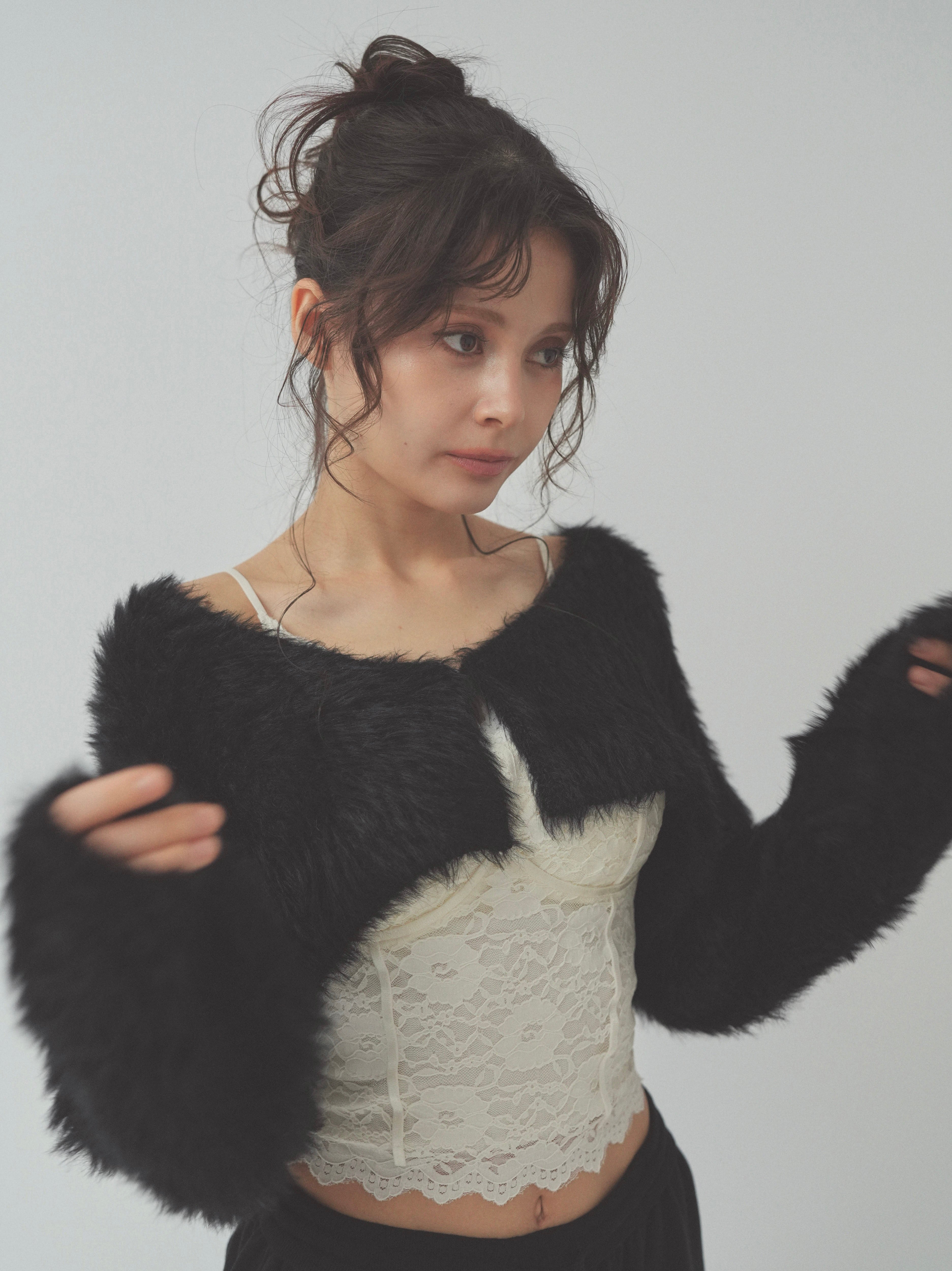 shaggy mini cardigan