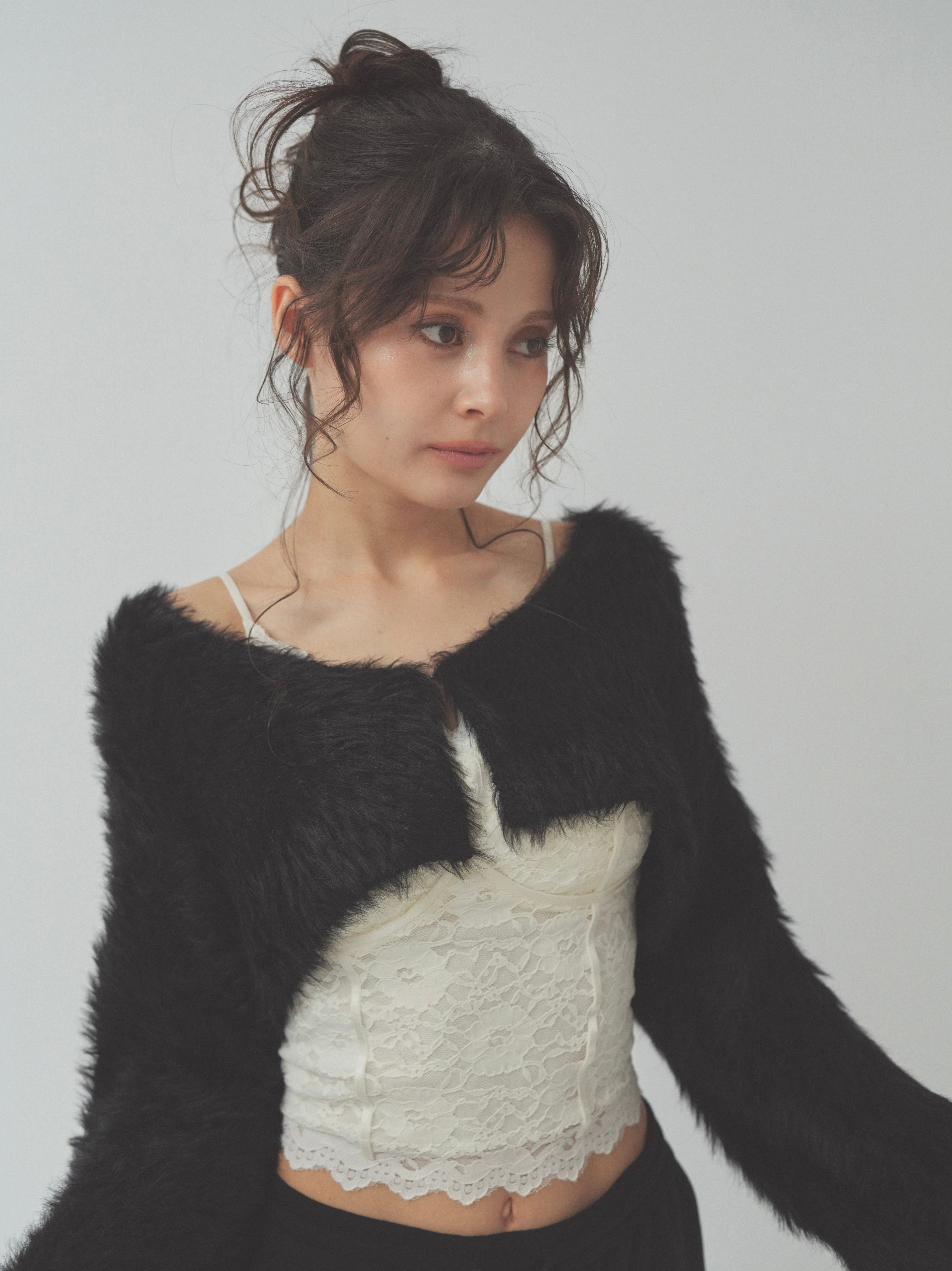 shaggy mini cardigan