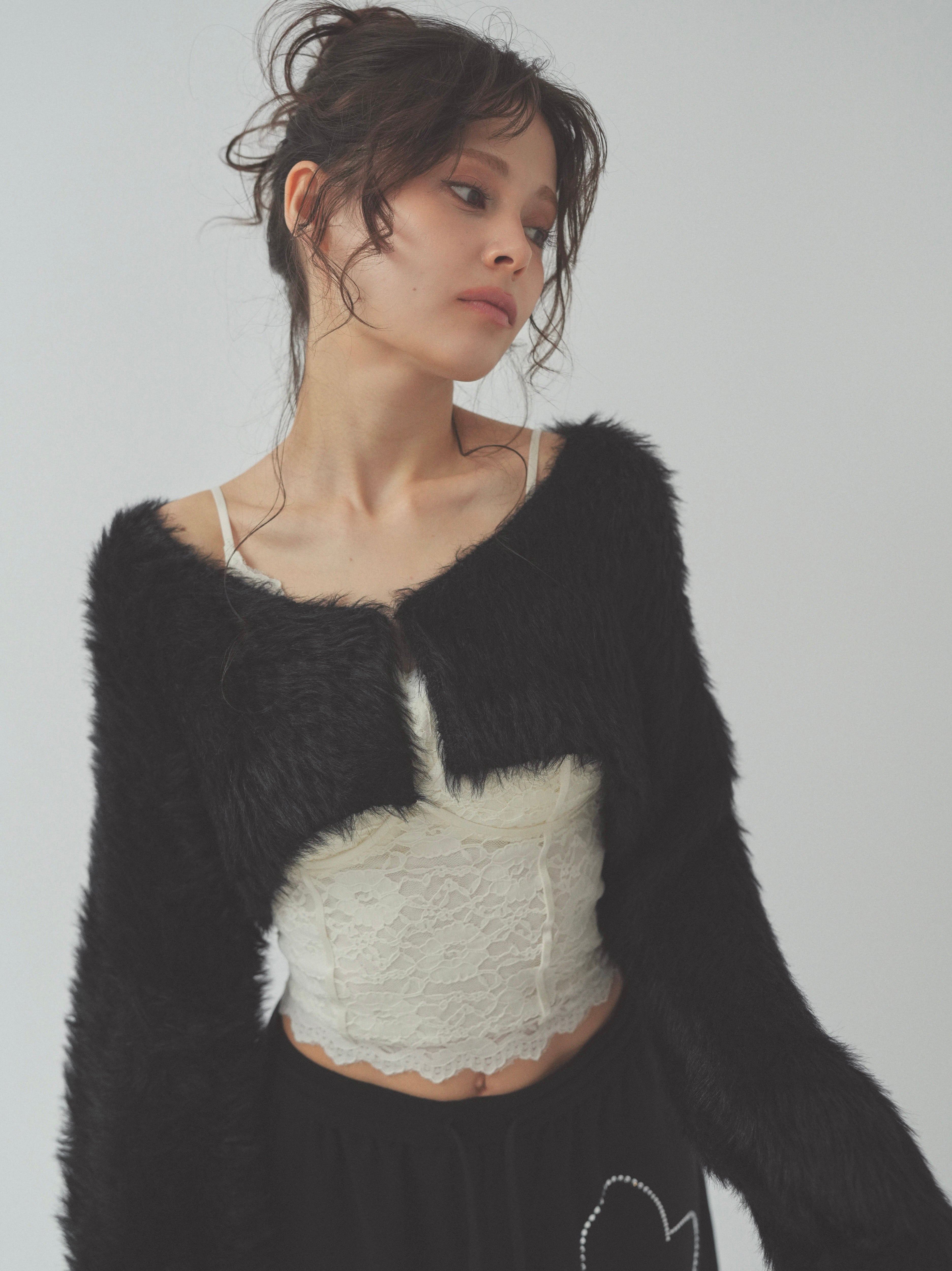 shaggy mini cardigan
