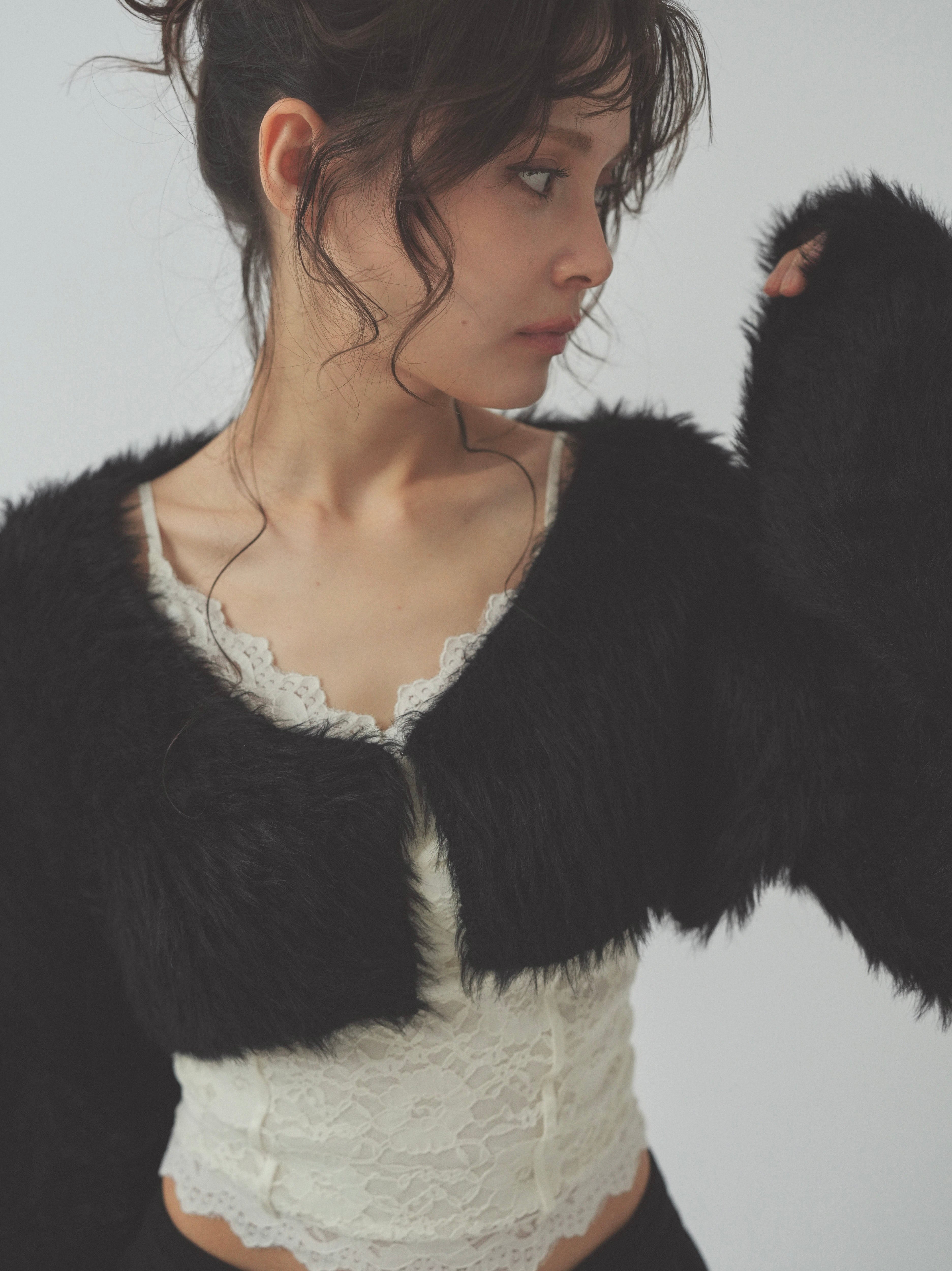 shaggy mini cardigan