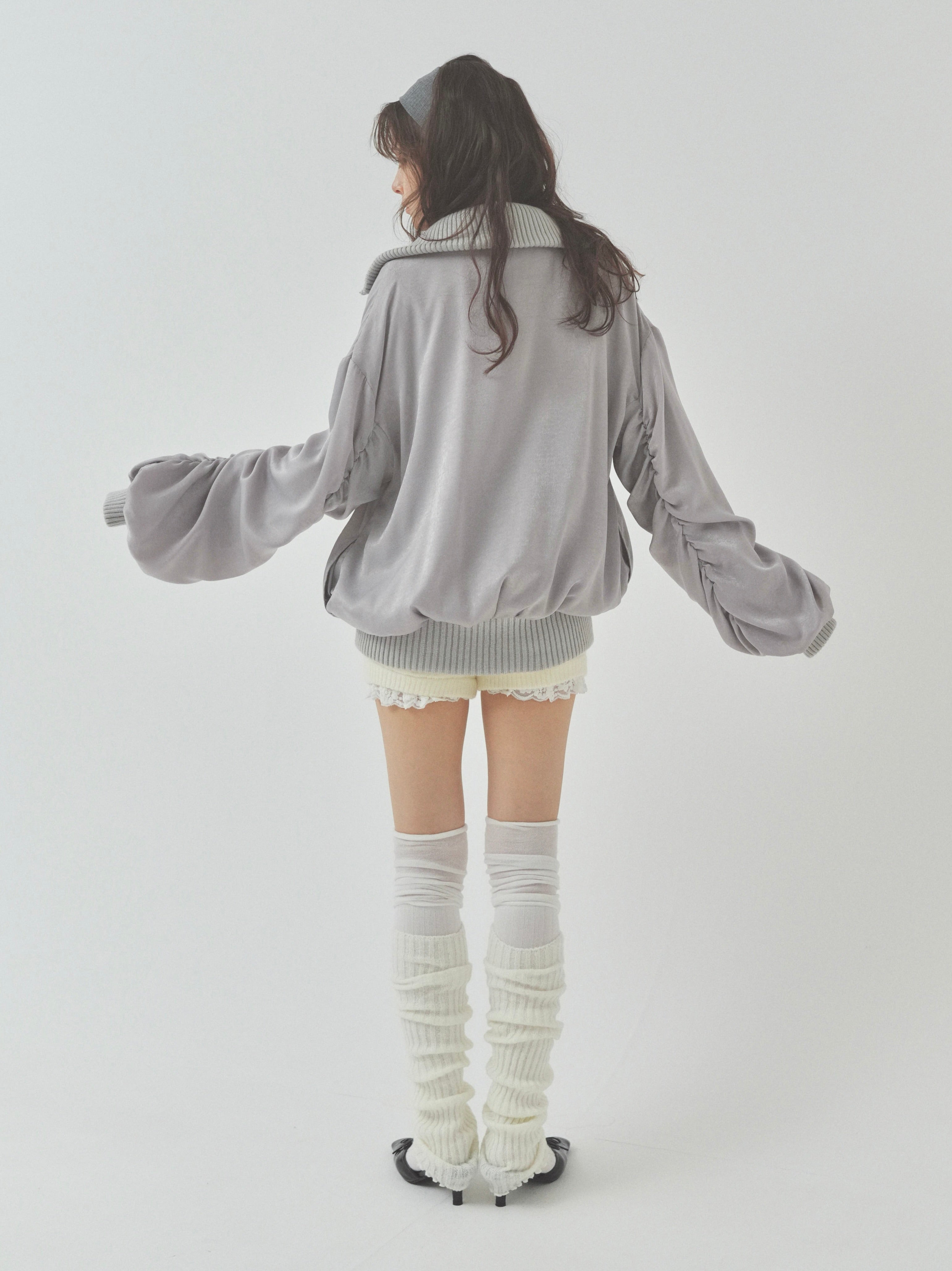 ribbon gather lib blouson