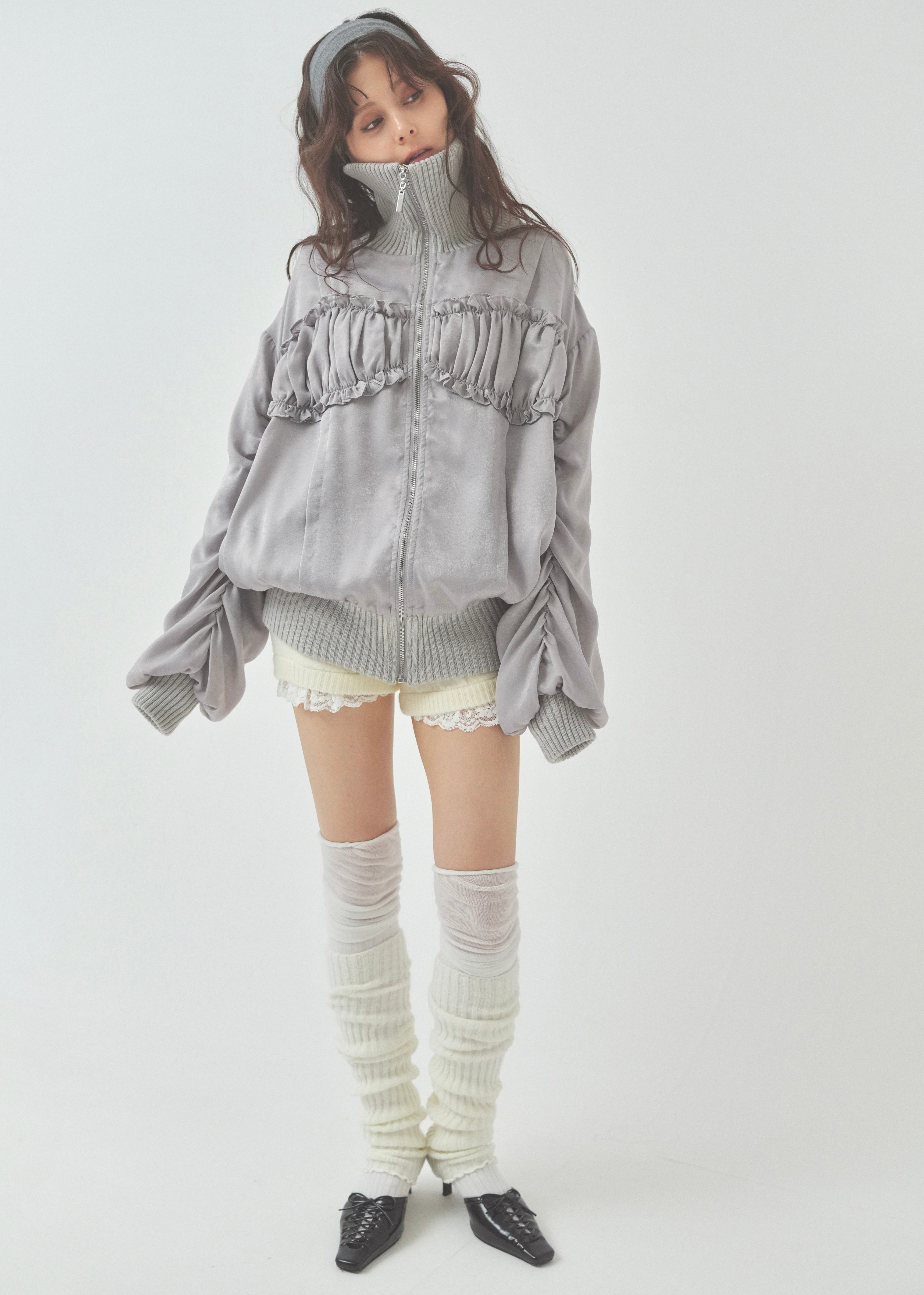 ribbon gather lib blouson