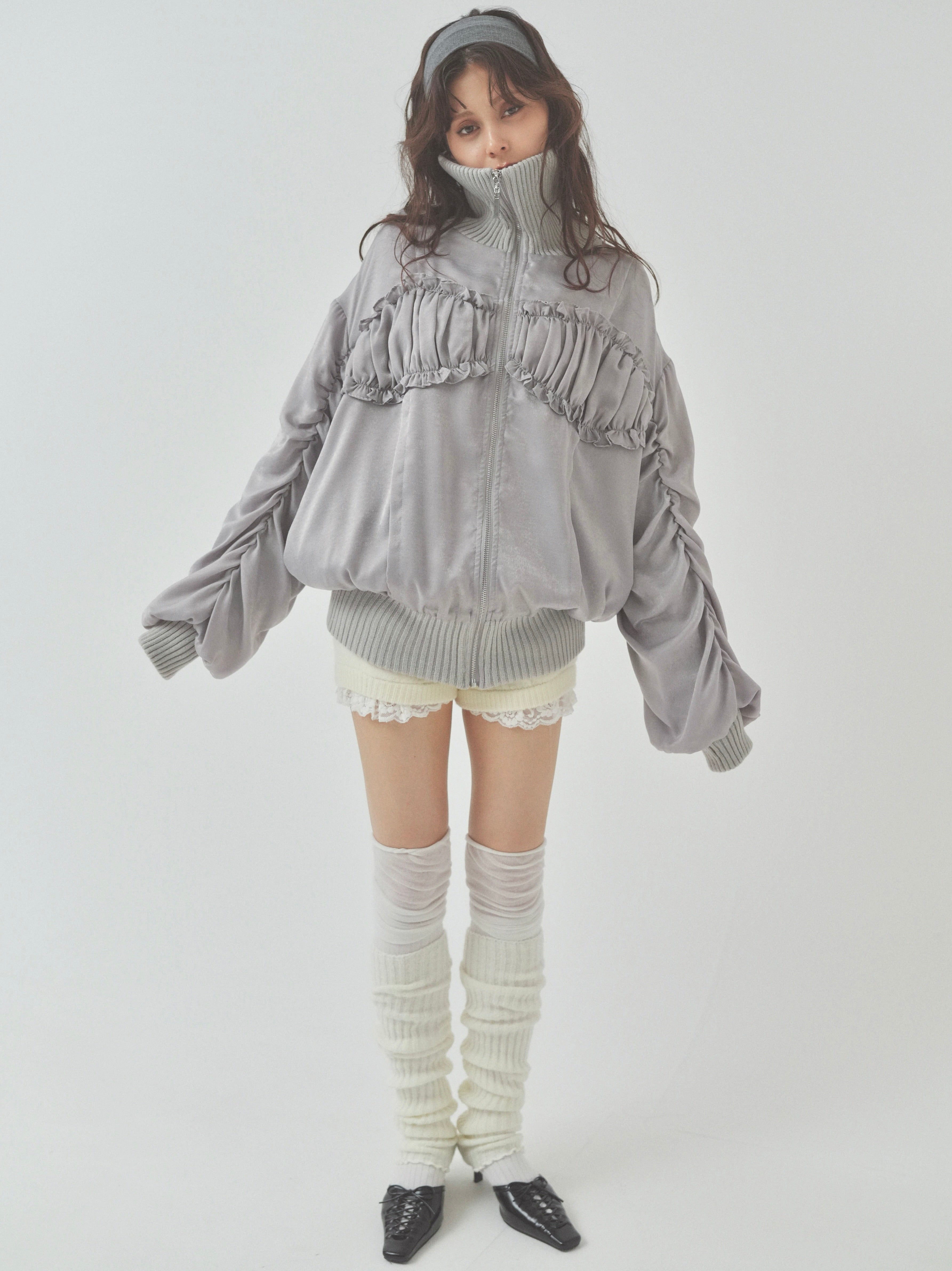 ribbon gather lib blouson