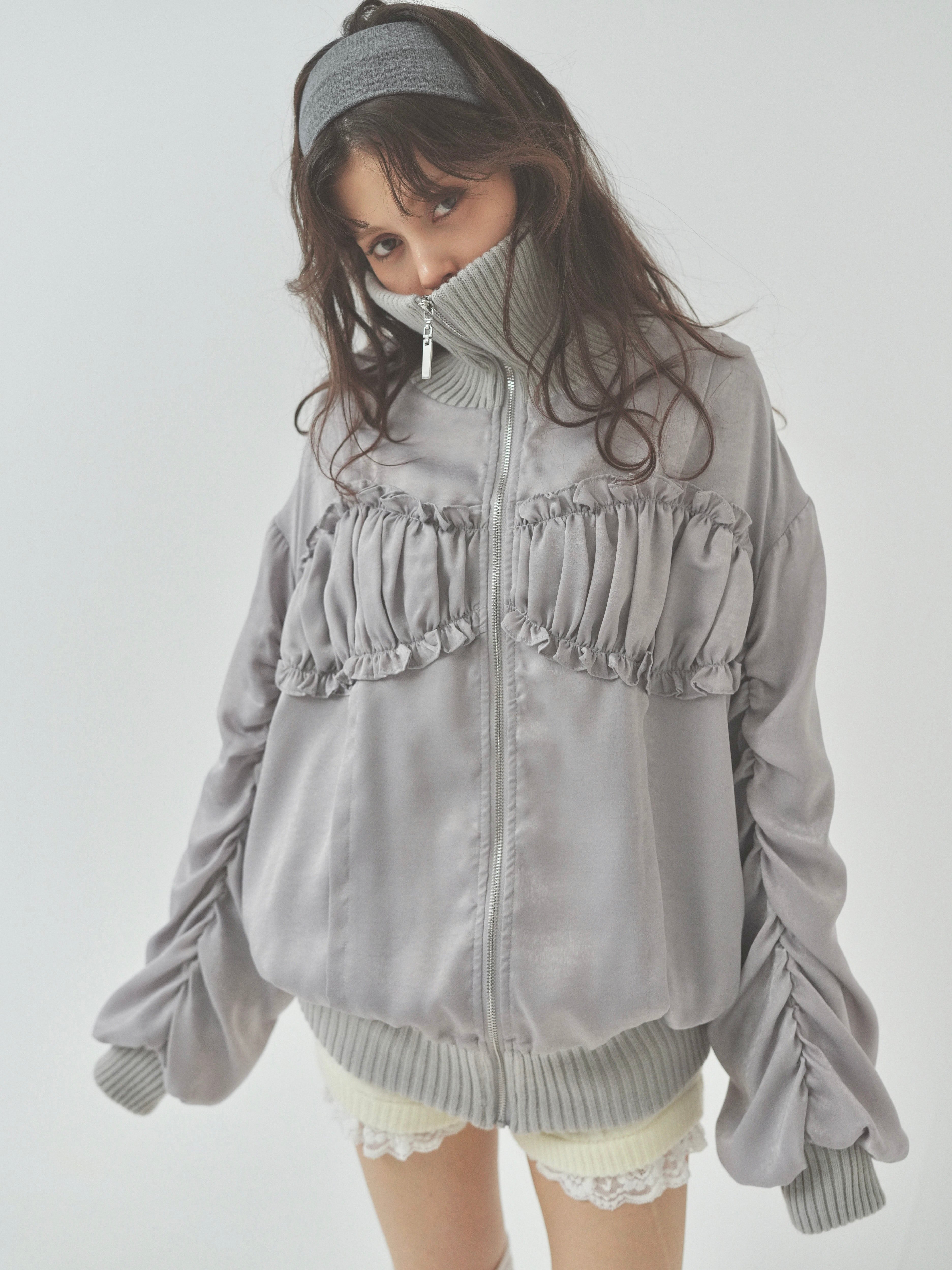 ribbon gather lib blouson