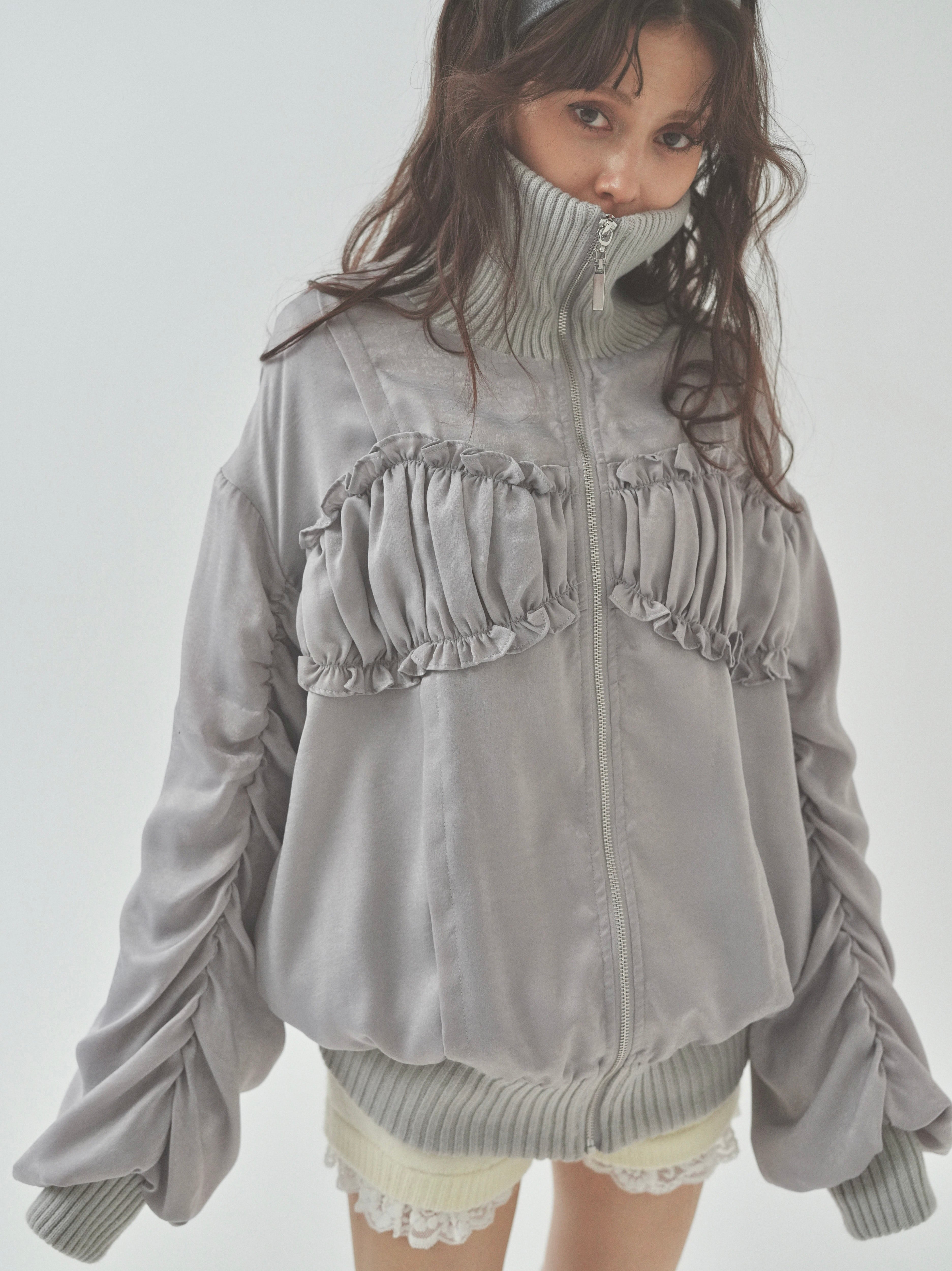 ribbon gather lib blouson