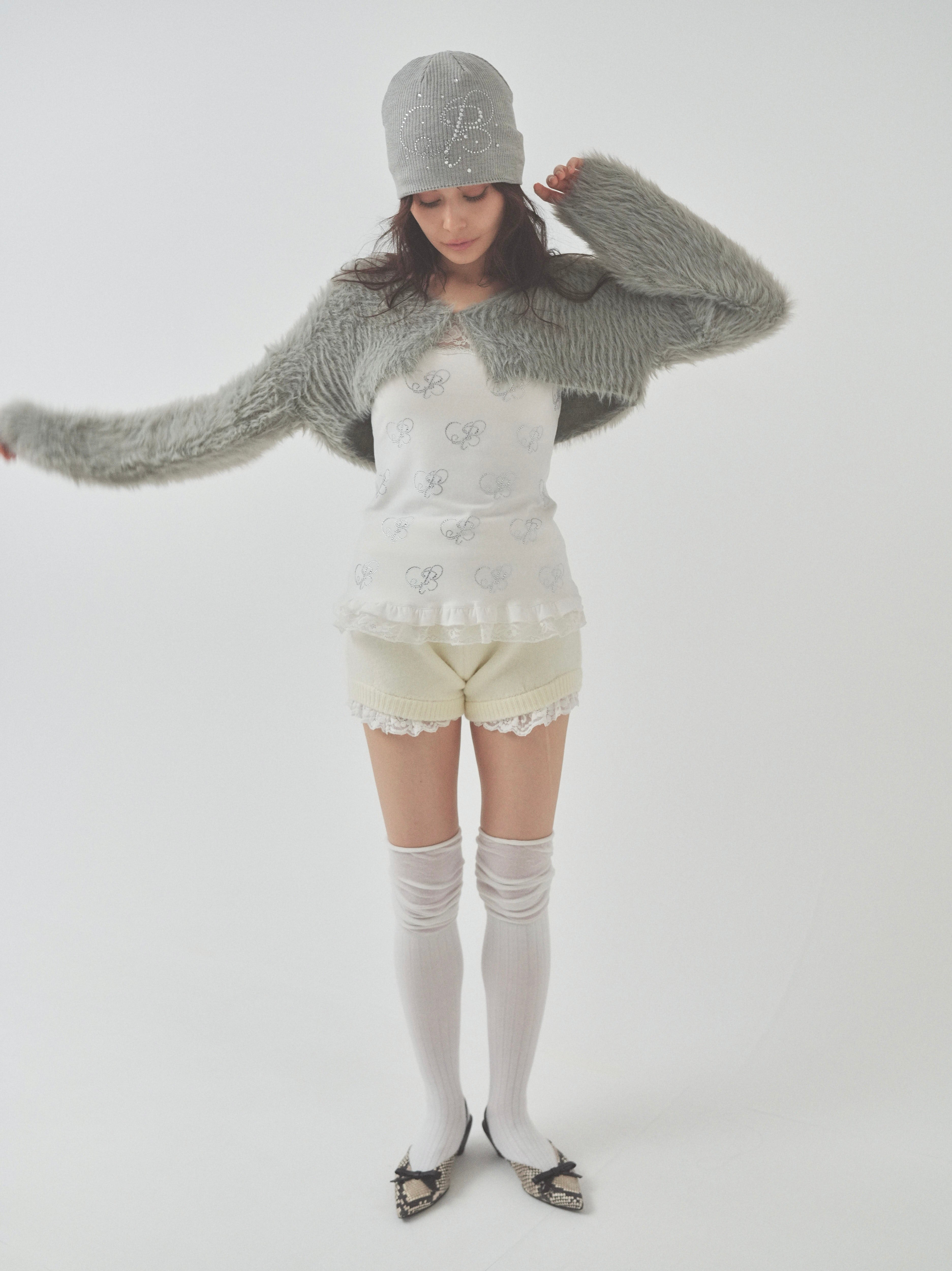 shaggy mini cardigan