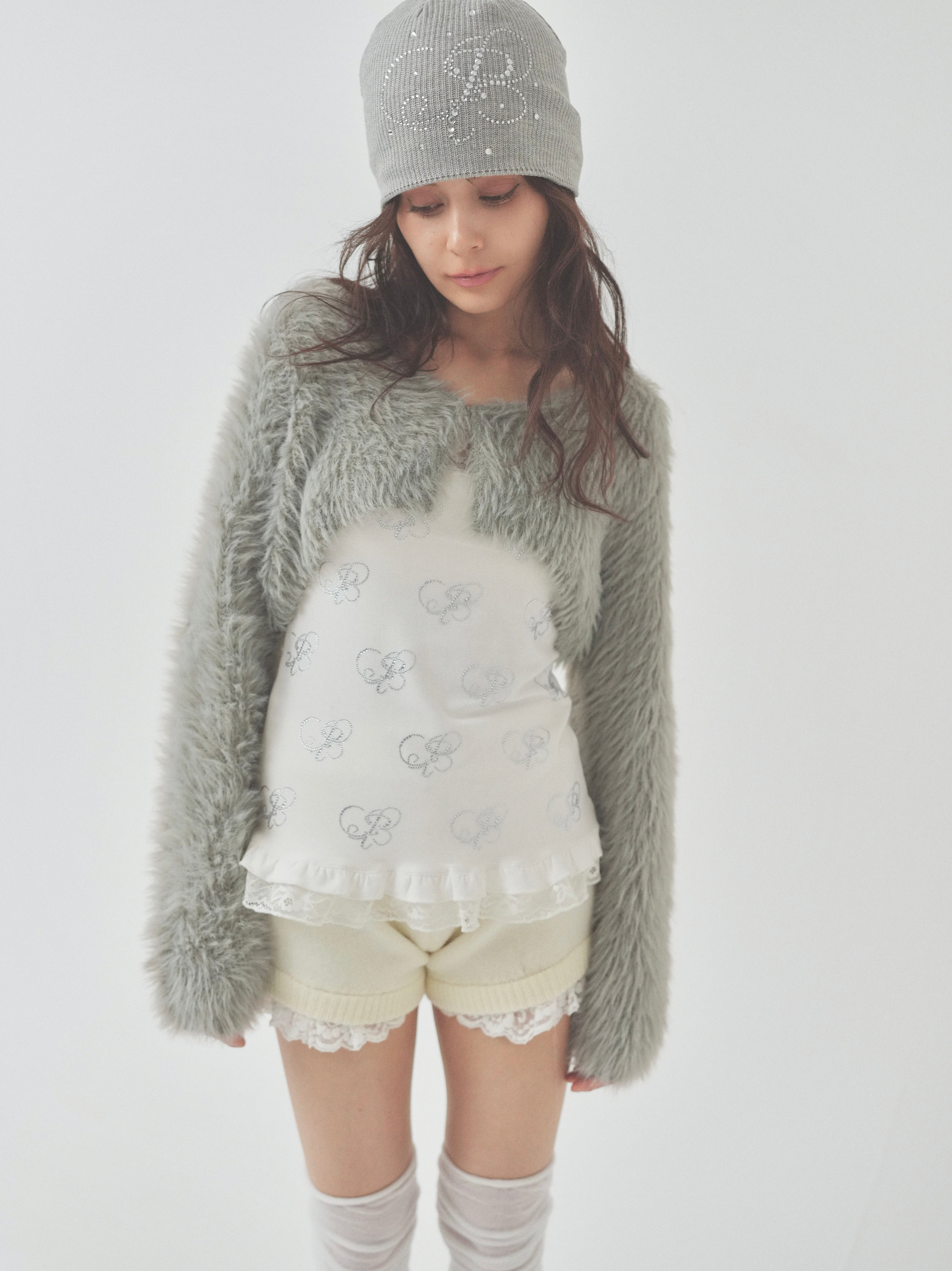 shaggy mini cardigan