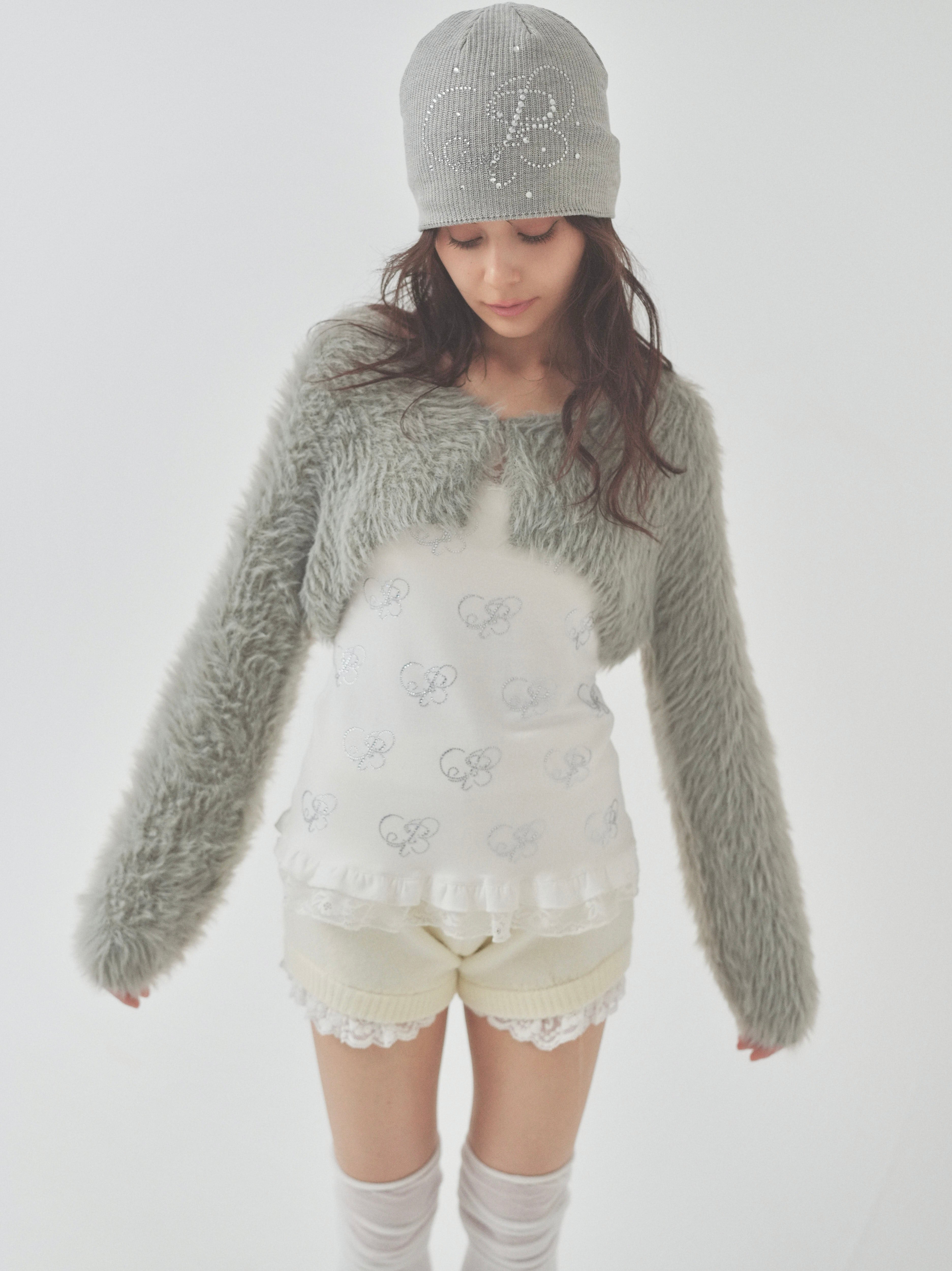shaggy mini cardigan