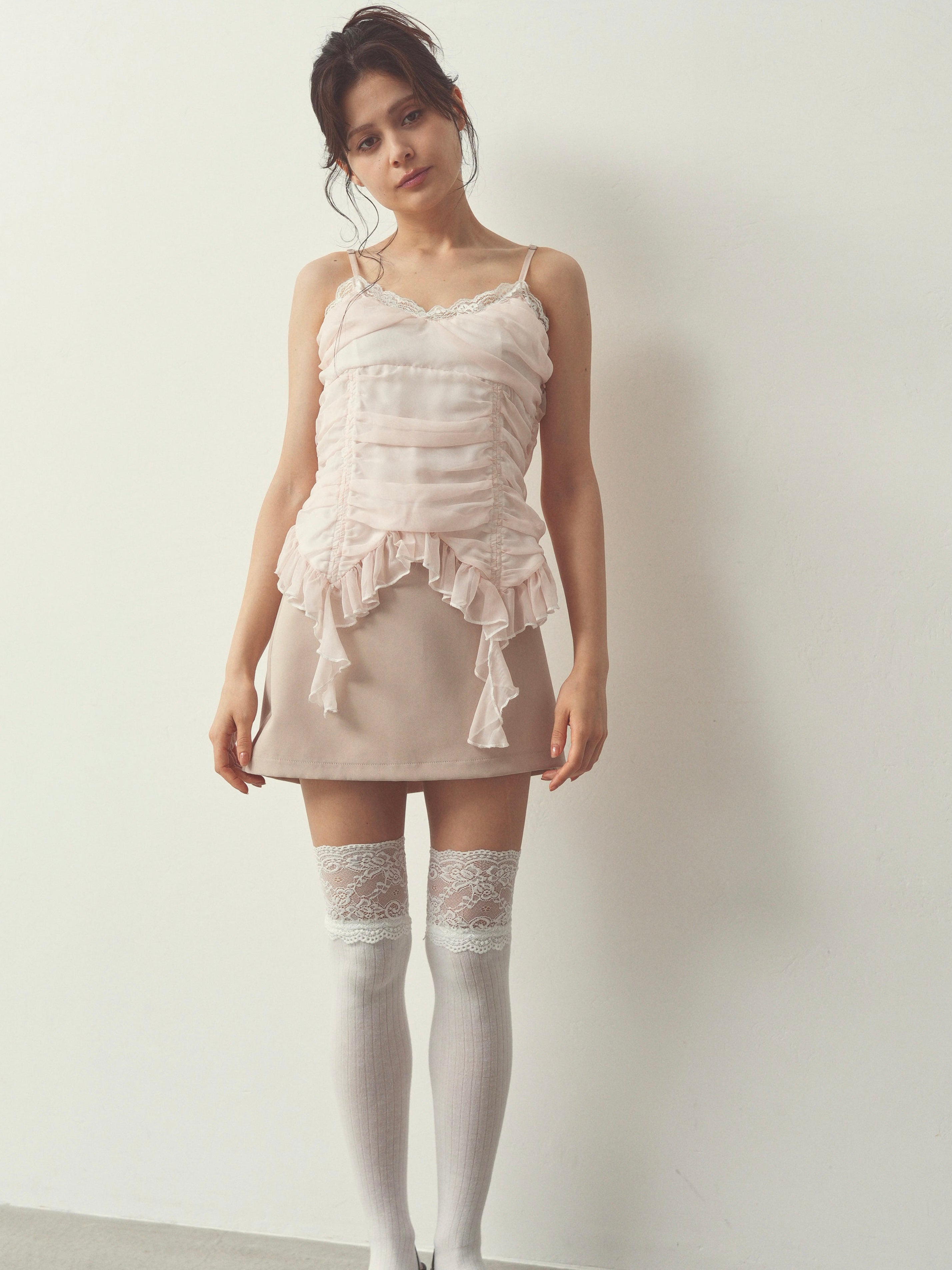 chiffon gather cami