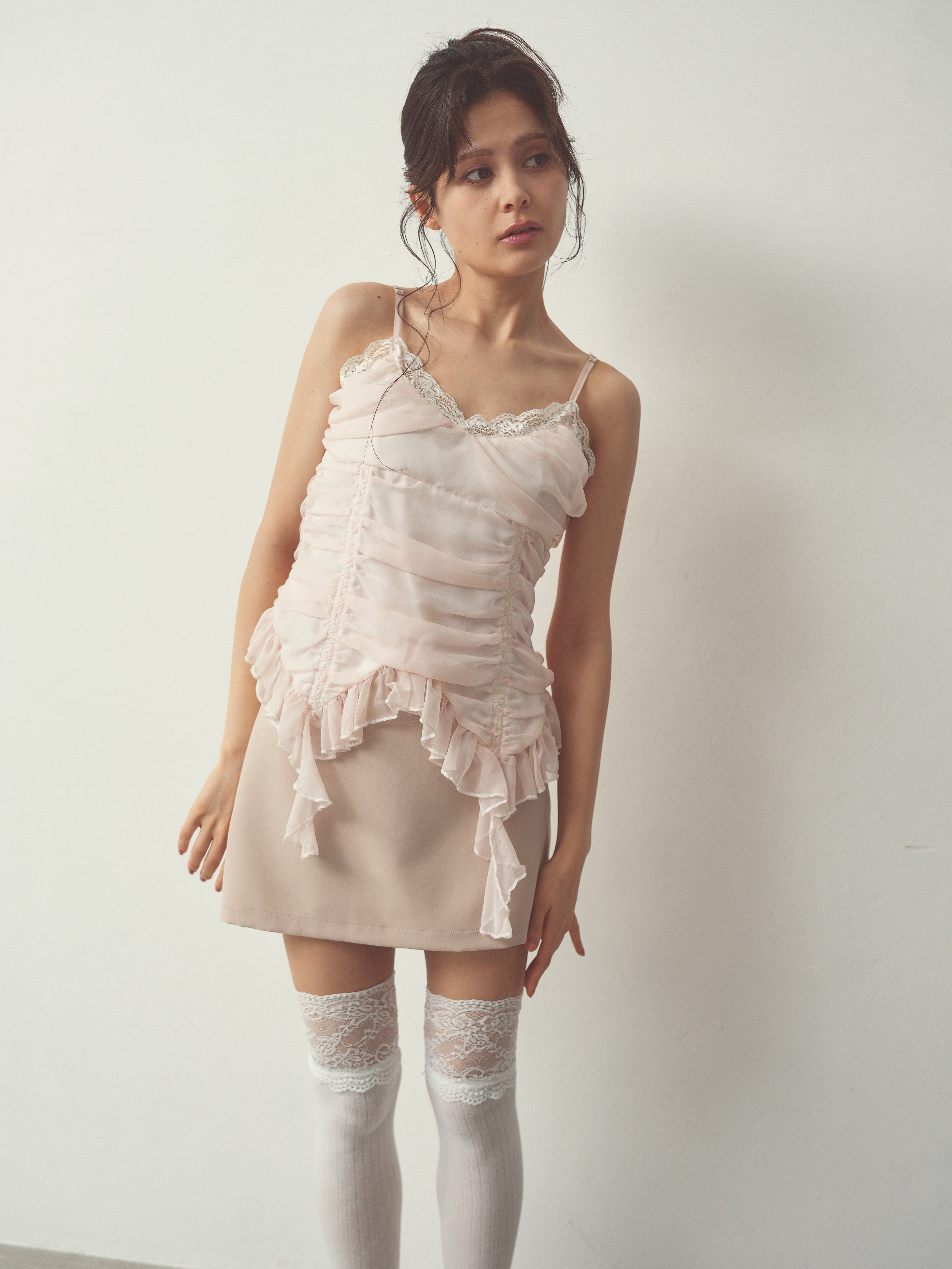 chiffon gather cami