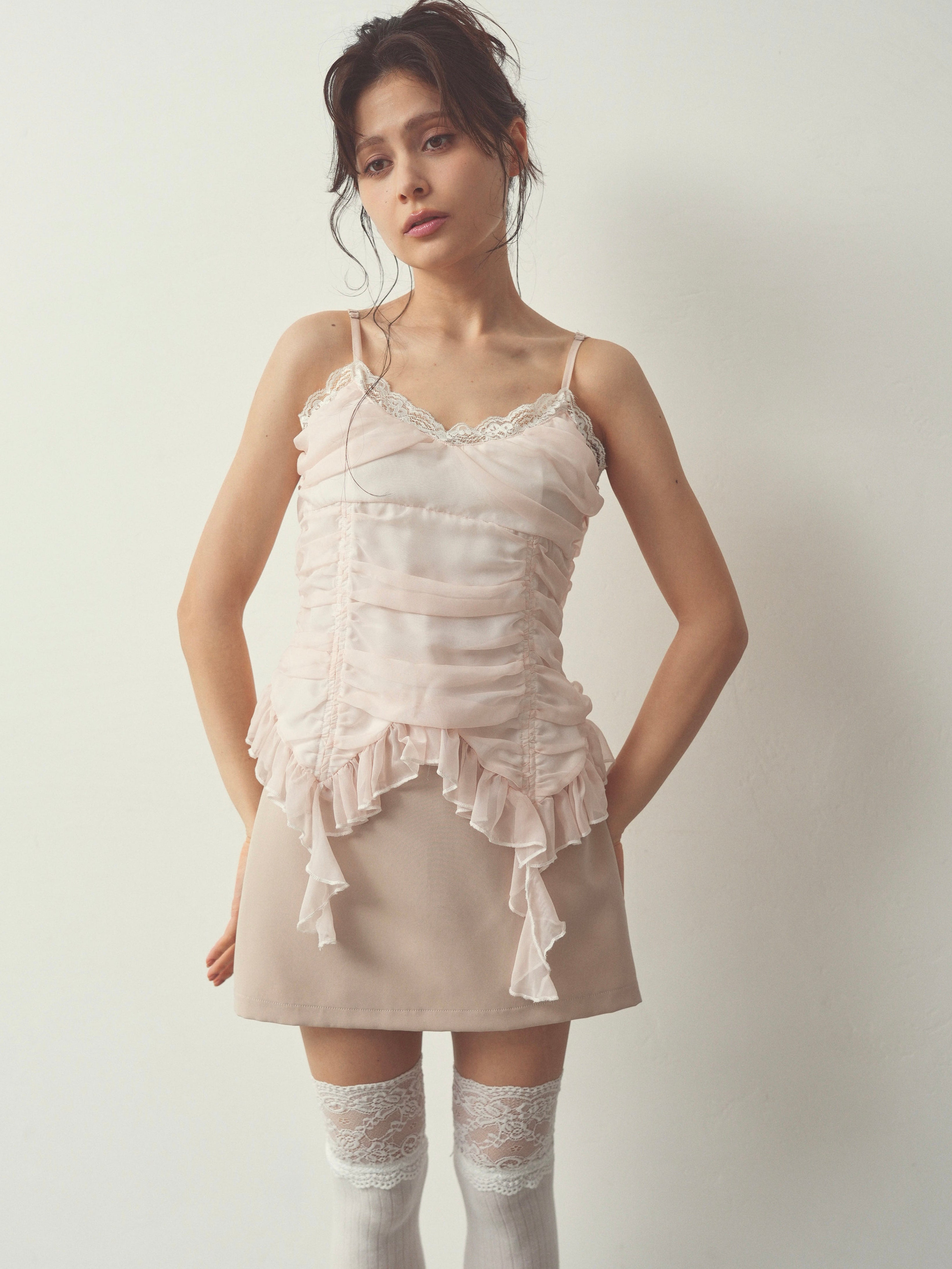 chiffon gather cami