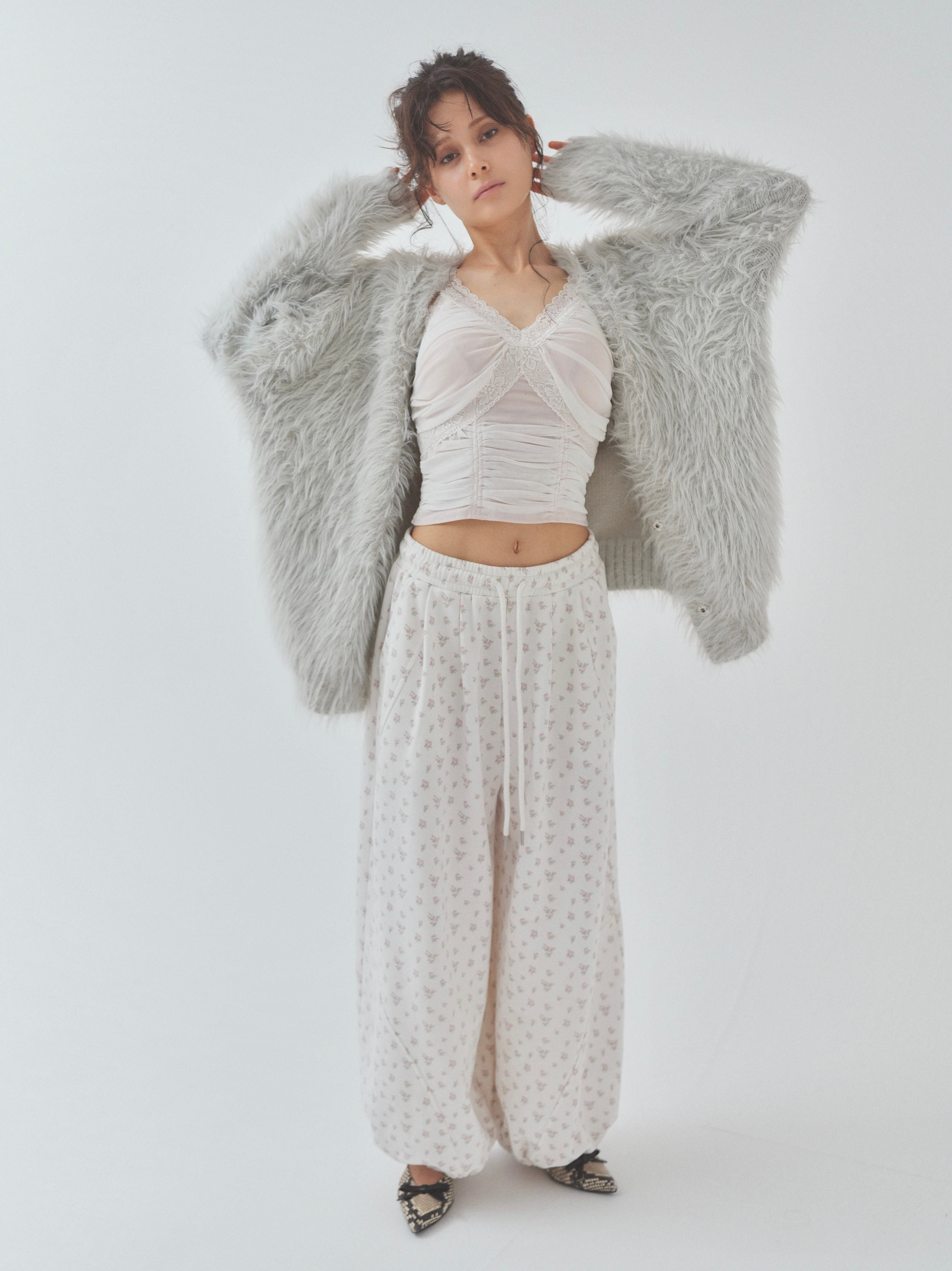 cat fur pail cardigan