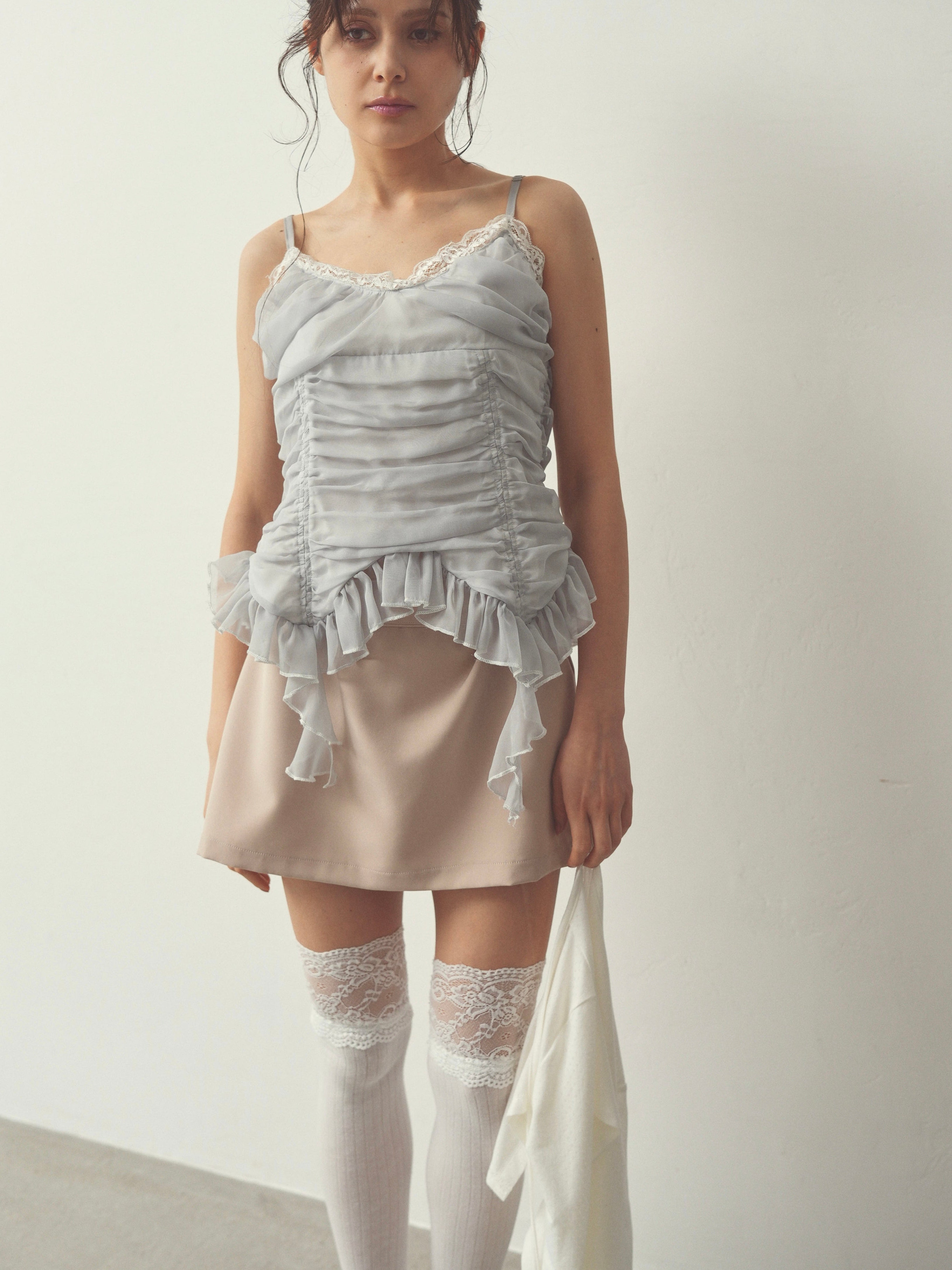 chiffon gather cami