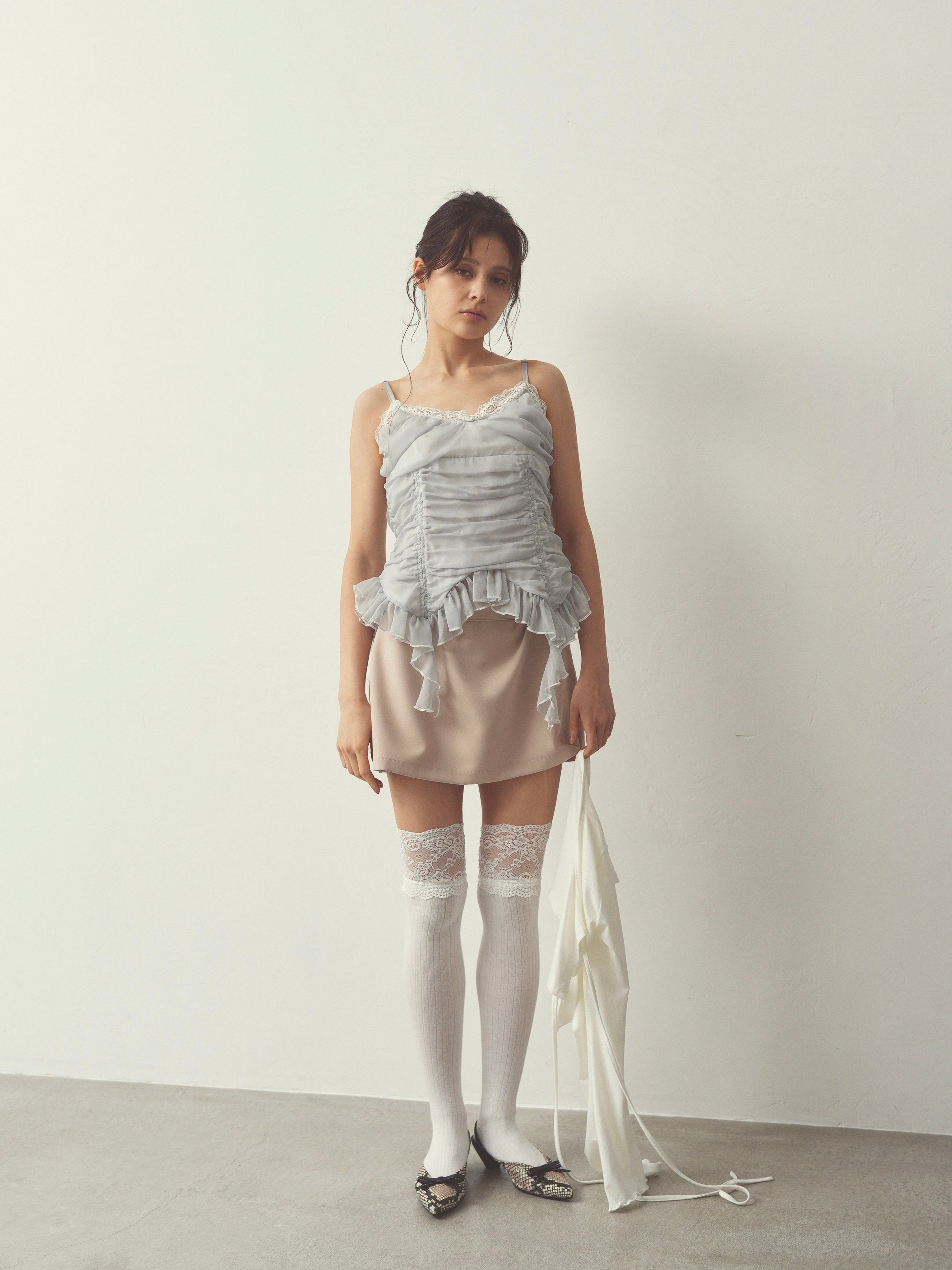 chiffon gather cami