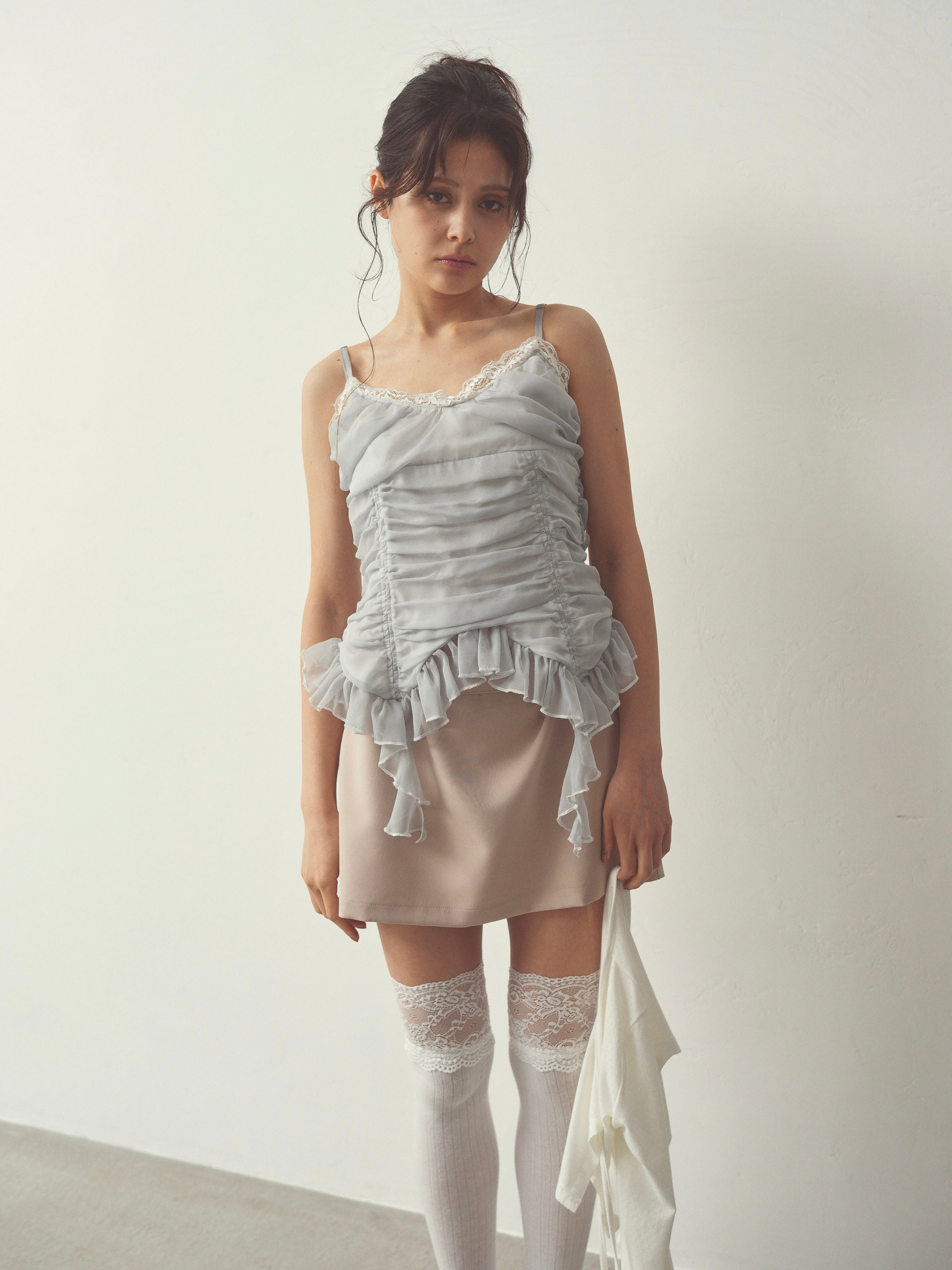 chiffon gather cami