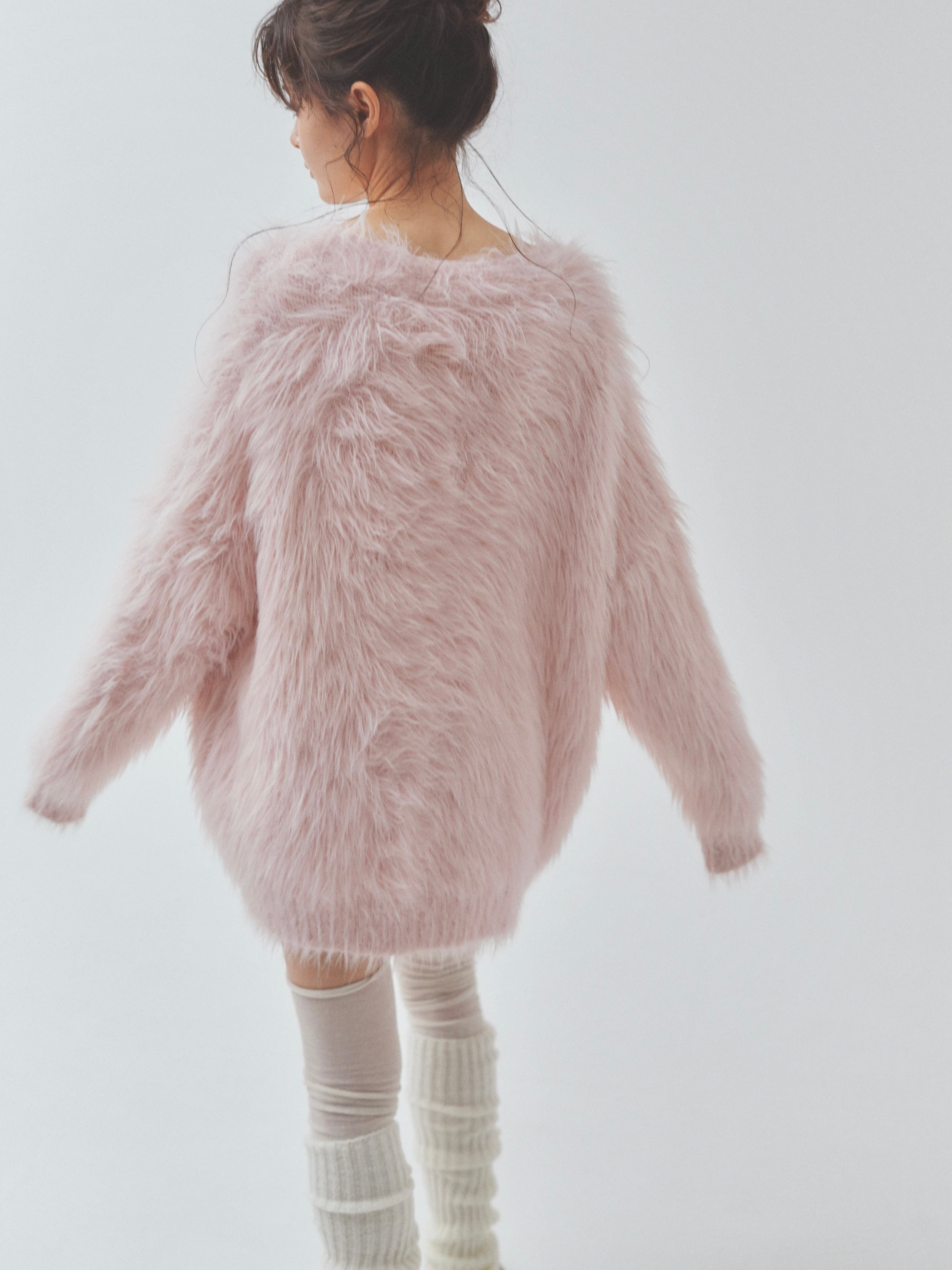 cat fur pail cardigan